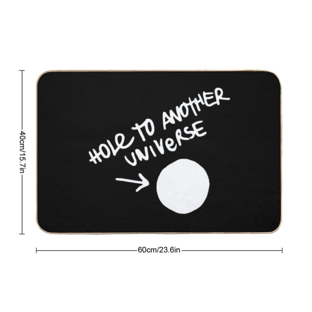 Hole to Another Dimension (white)  Stain-Proof Bath Mat