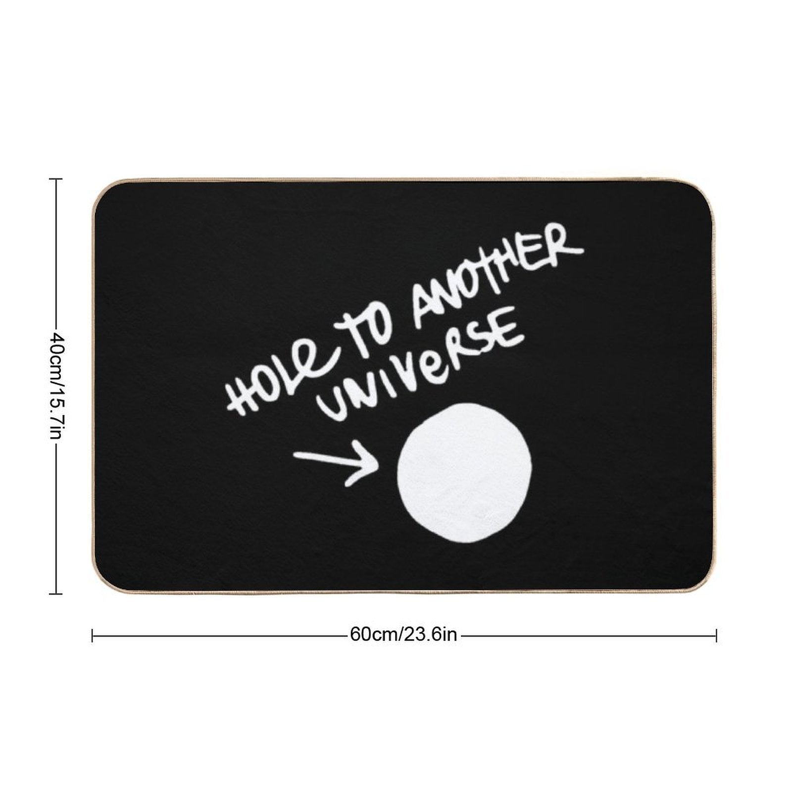 Hole to Another Dimension (white)  Stain-Proof Bath Mat