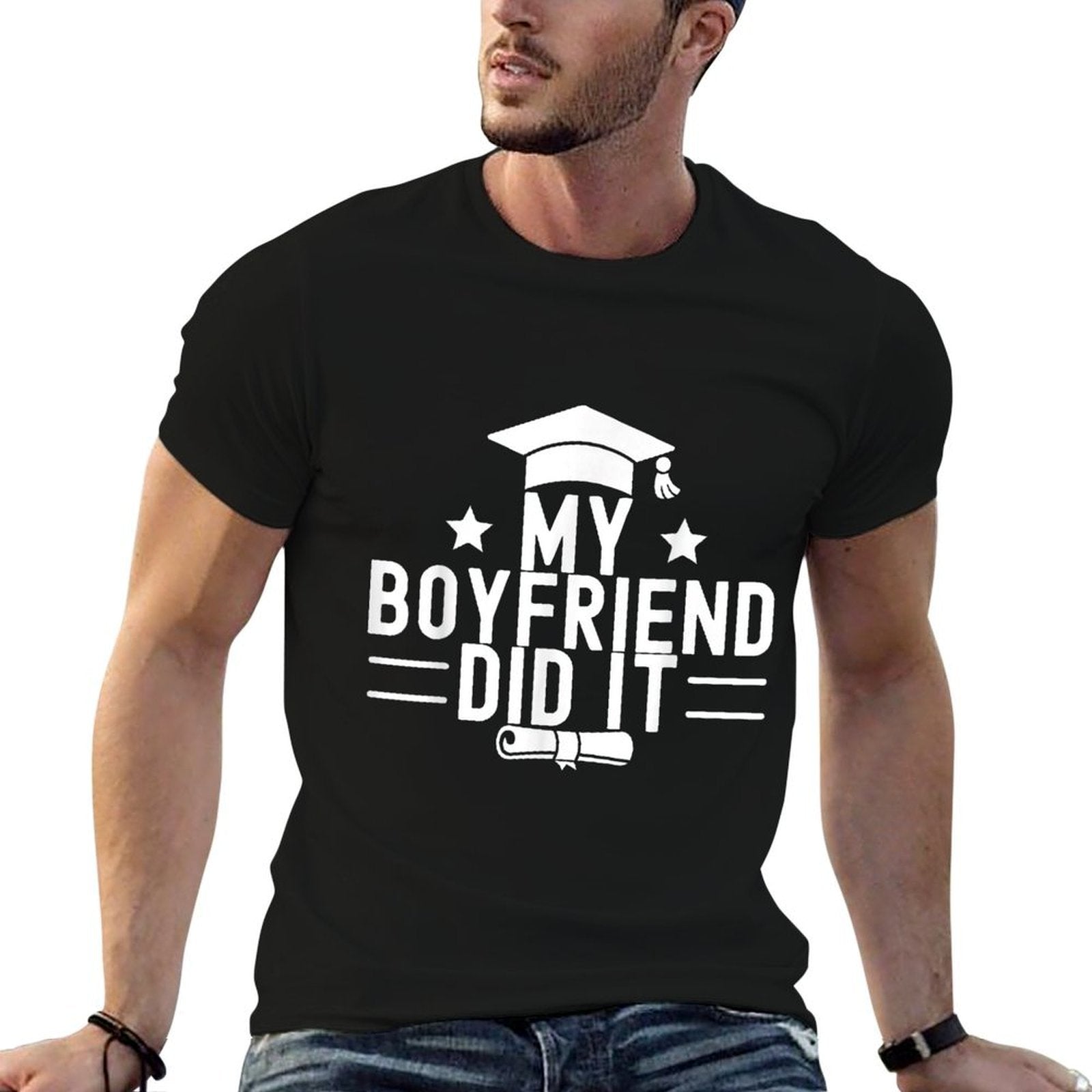 My Boyfriend Did It Graduation Graduated Bachelor Fiance  Trendy Pattern T-Shirt