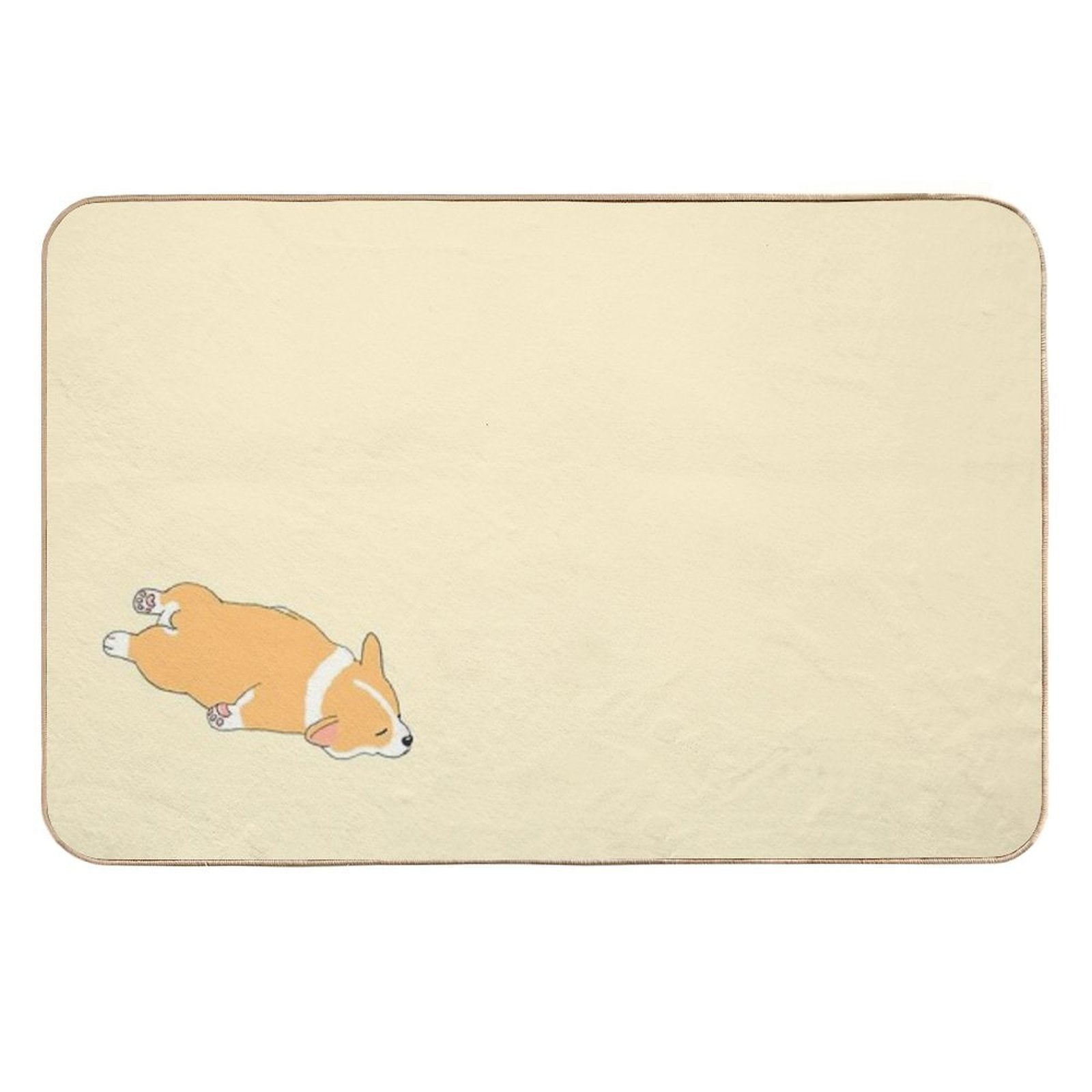 Cute Sploot Sleeping Corgi  Repositionable Bath Mat