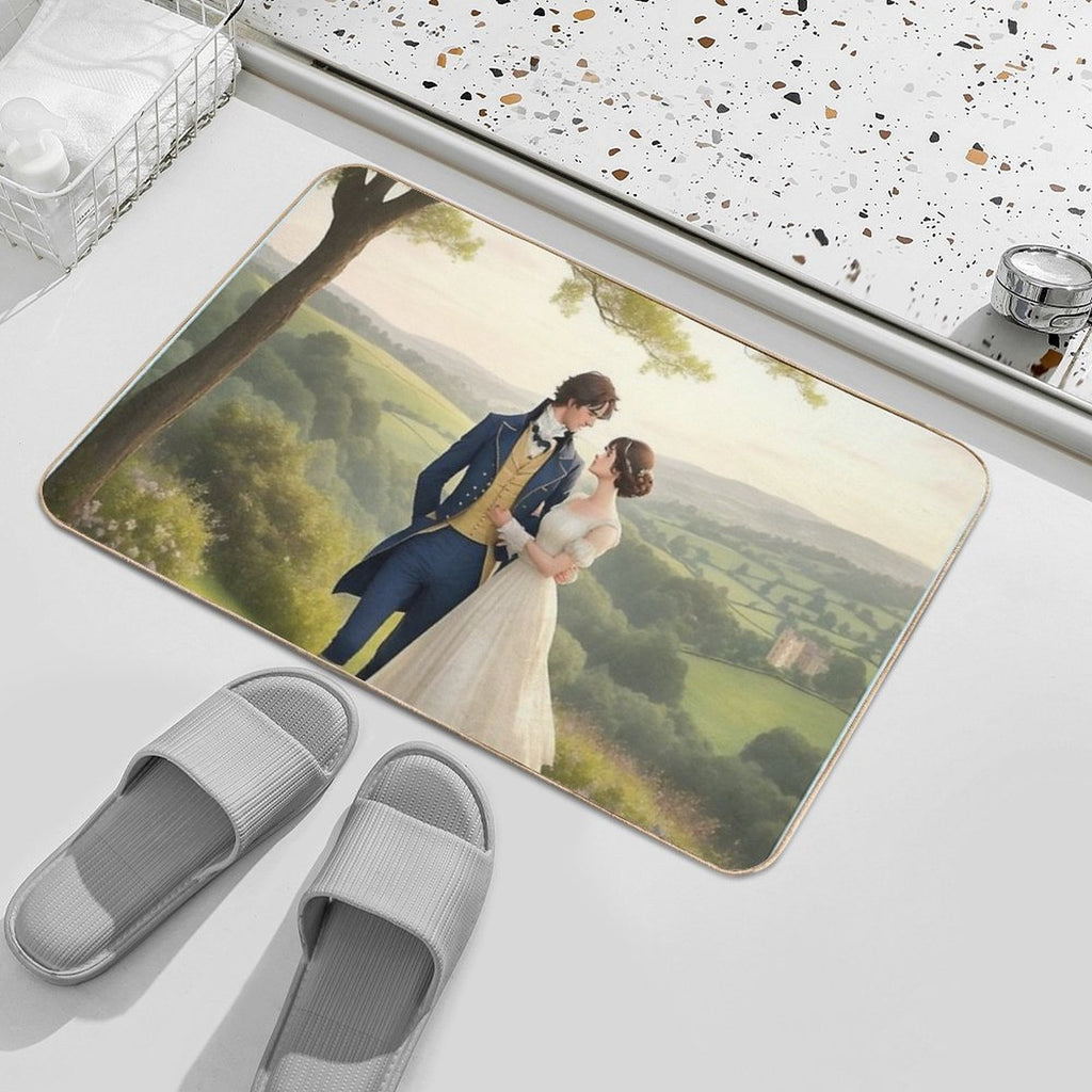 Mr Darcy And Elizabeth Bennett Pride And Prejudice Inspired Art  Rapid-Drying Bath Mat