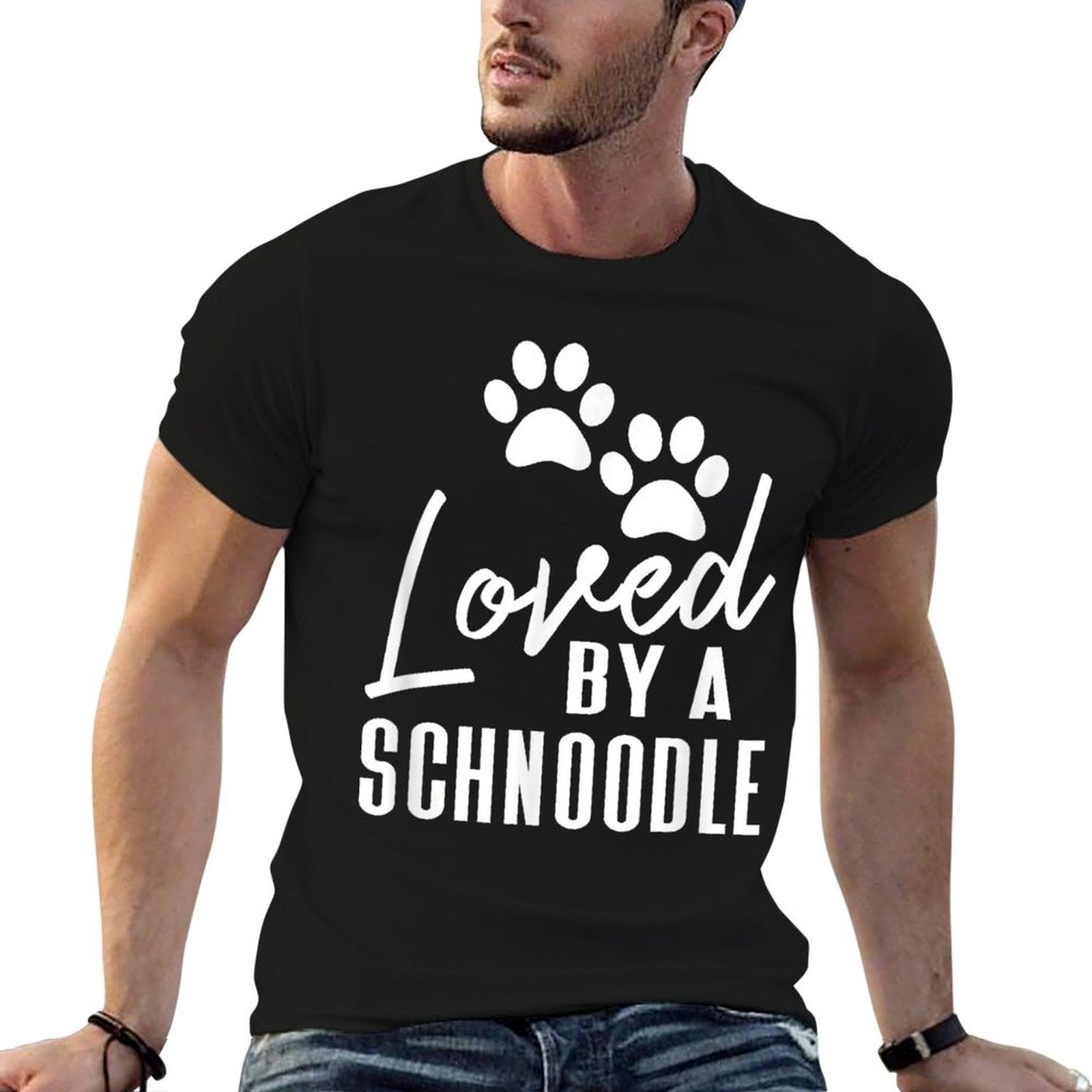 Loved By A Schnoodle - Dog Mom Or Dad  Moisture-wicking T-Shirt