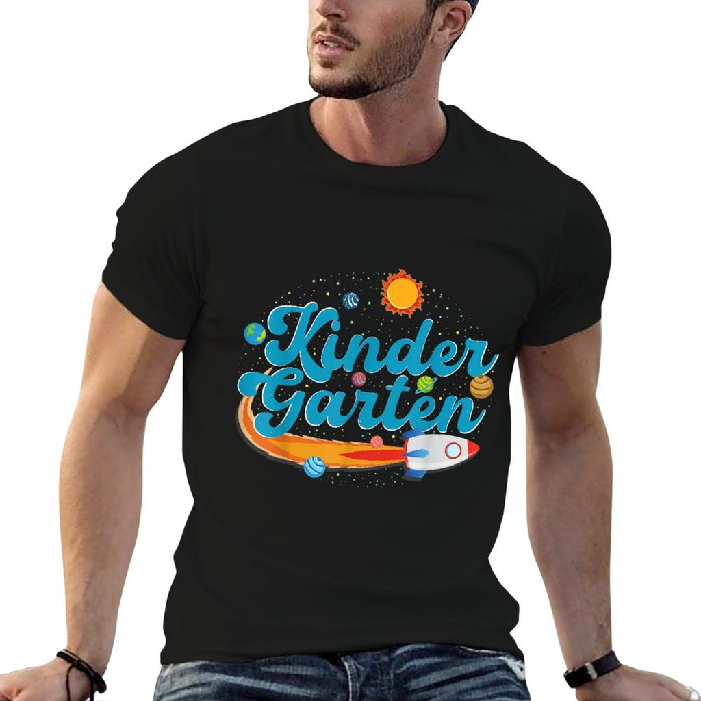 Kindergarten Teacher Outer Space Rocket Solar System Sun  Easy-care T-Shirt