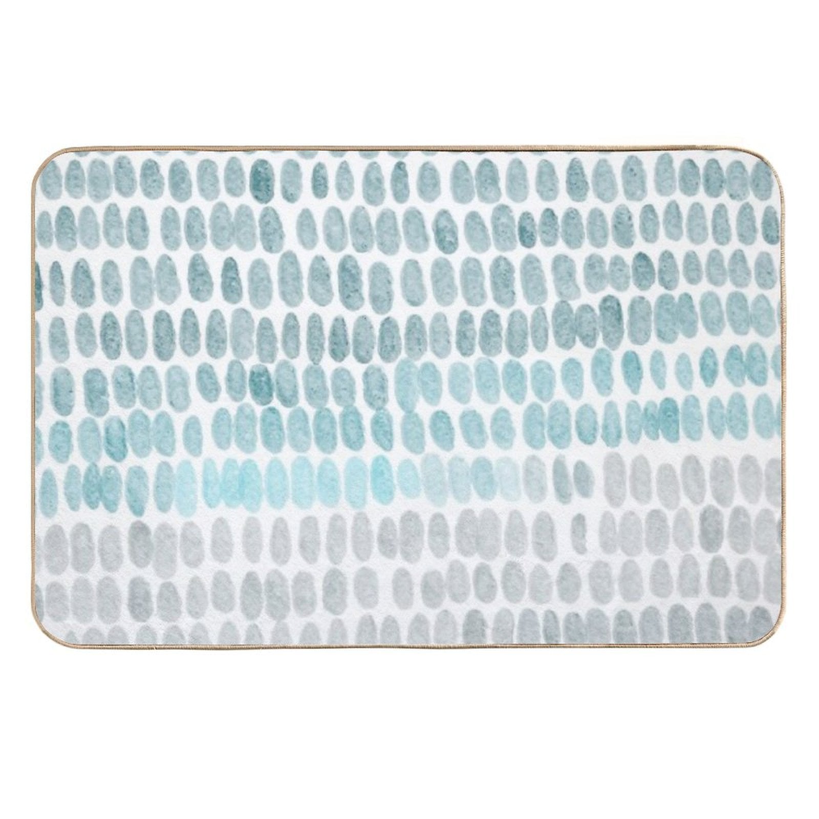 Abstract And Organic Blue Watercolor Drops in White  Fade-Resistant Bath Mat
