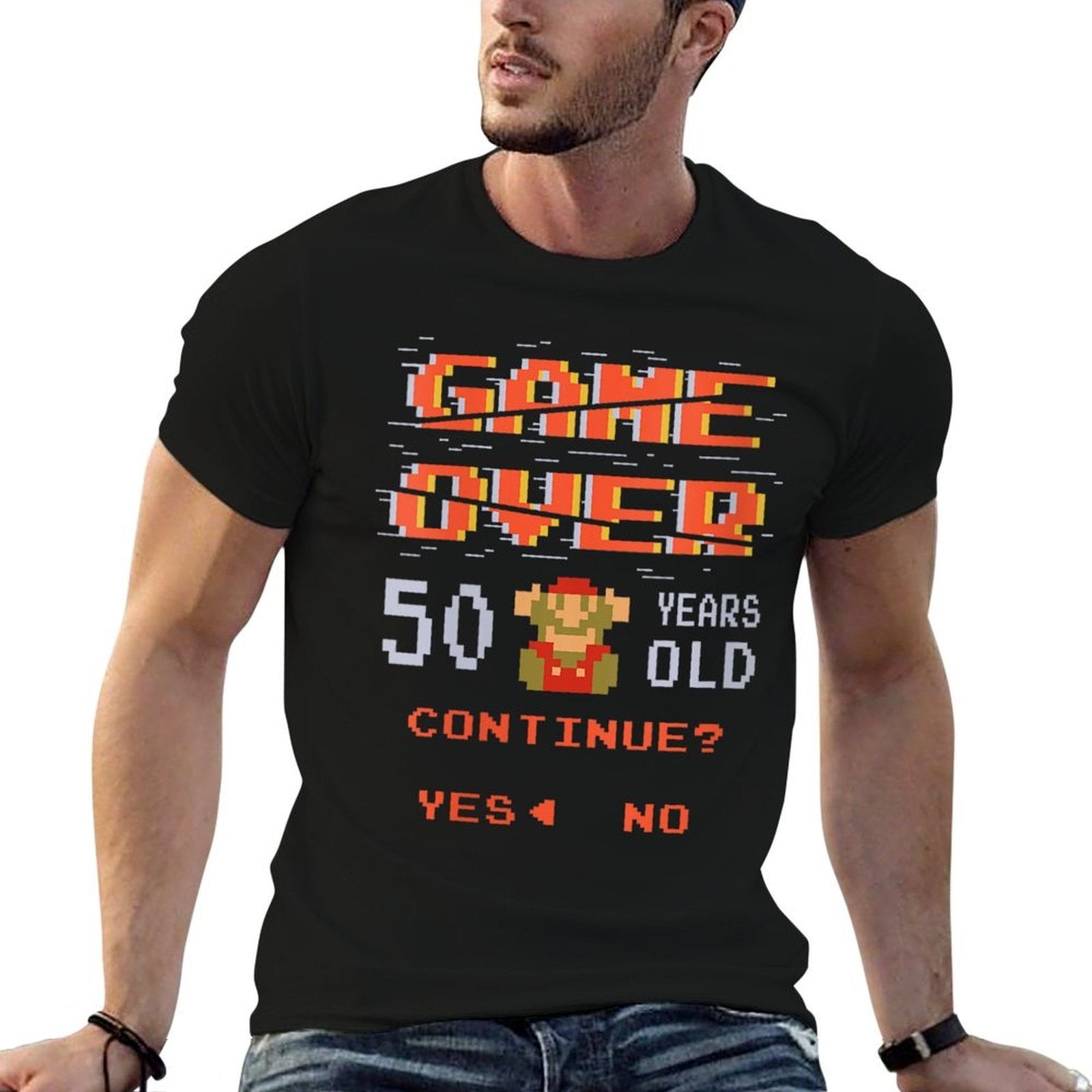 Womens Super Mario Bros 50th Birthday Game Over Vintage NES Screen  Eco-friendly Material T-Shirt