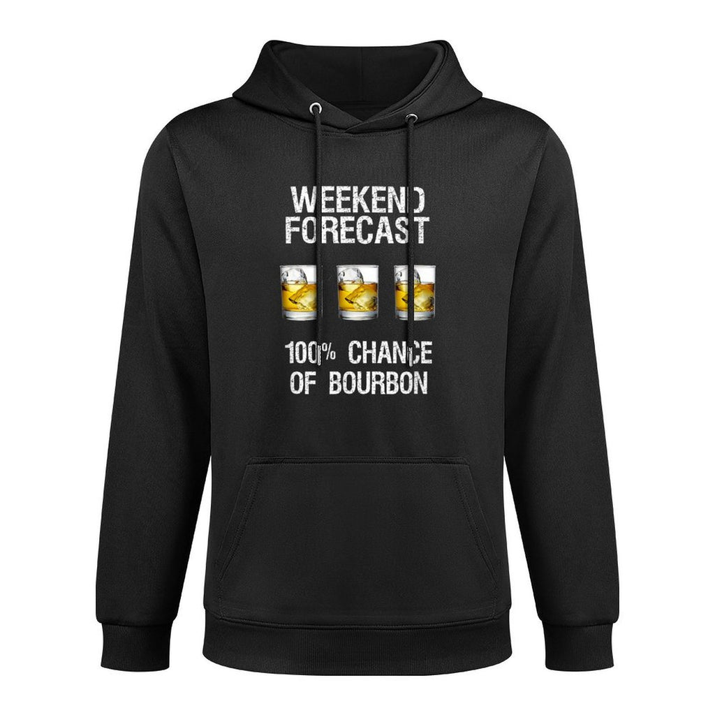 Bourbon Gift - Funny Bourbon Forecast Cotton-Polyester Blend Hoodie