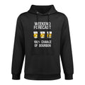 Bourbon Gift - Funny Bourbon Forecast Cotton-Polyester Blend Hoodie