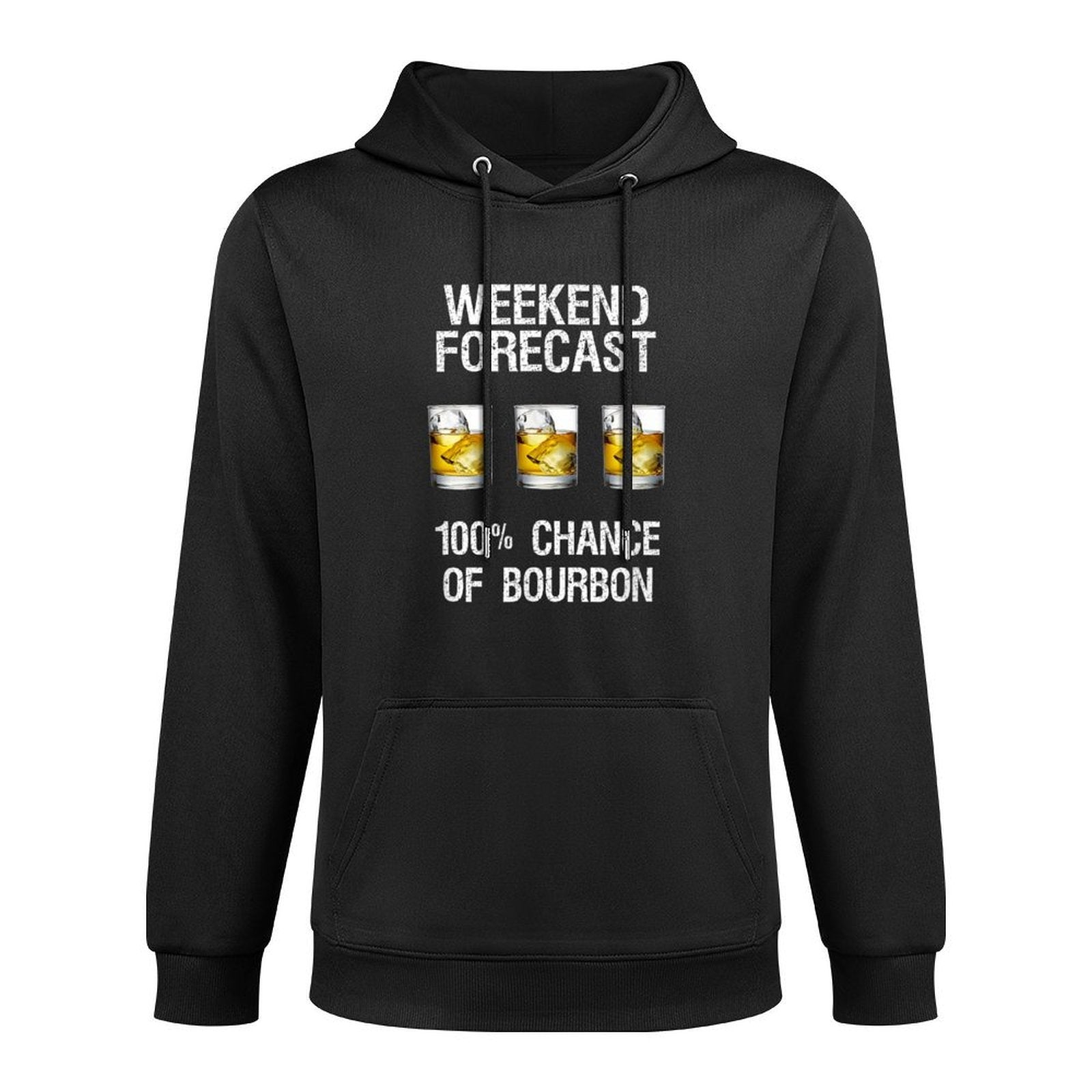 Bourbon Gift - Funny Bourbon Forecast Cotton-Polyester Blend Hoodie