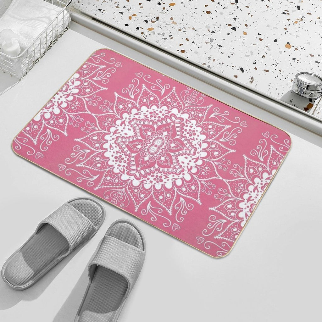 Mandala Hot Pink  Odorless Bath Mat
