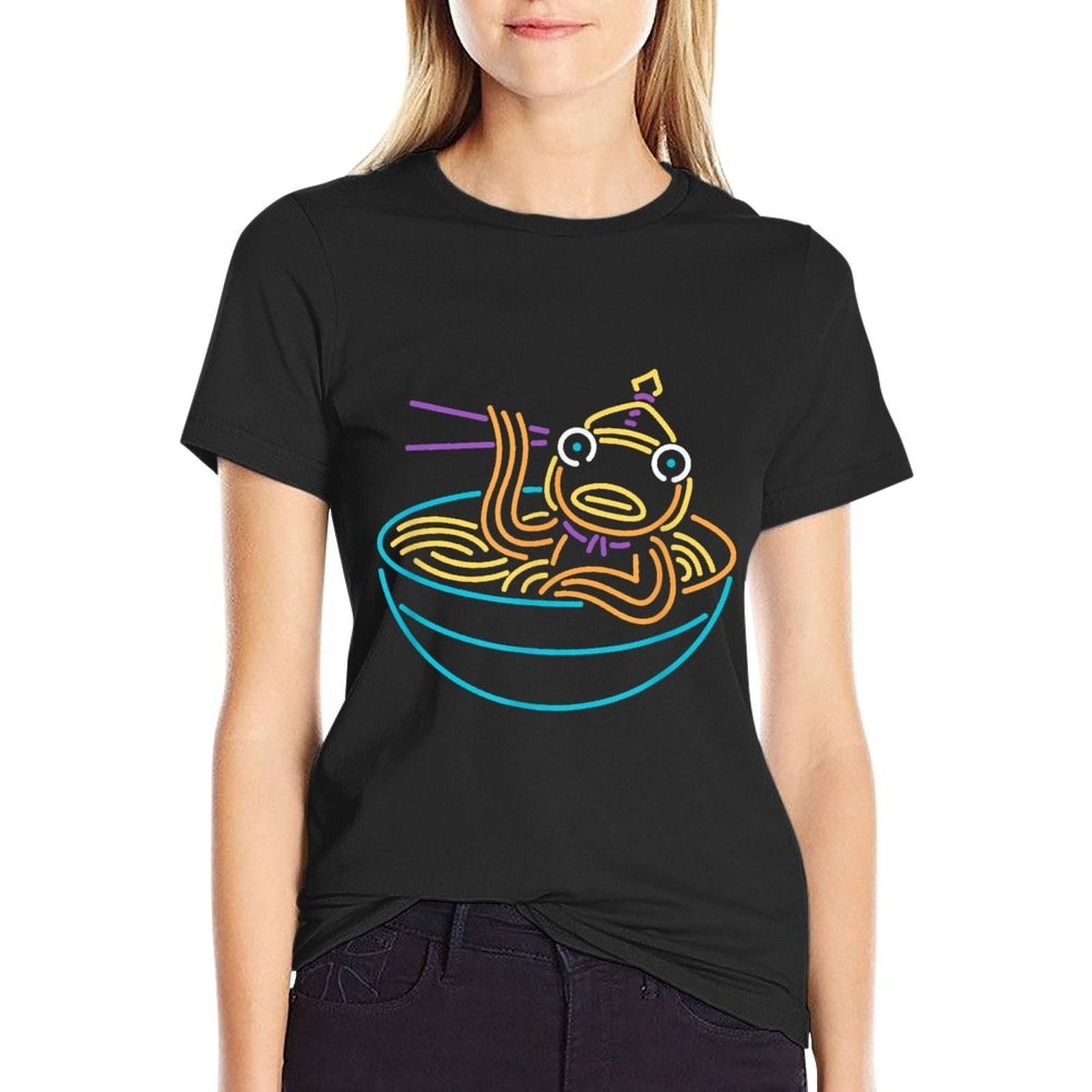 Fortnite Fishstick Neon Ramen Bowl Center Icon  Eco-friendly Material T-Shirt