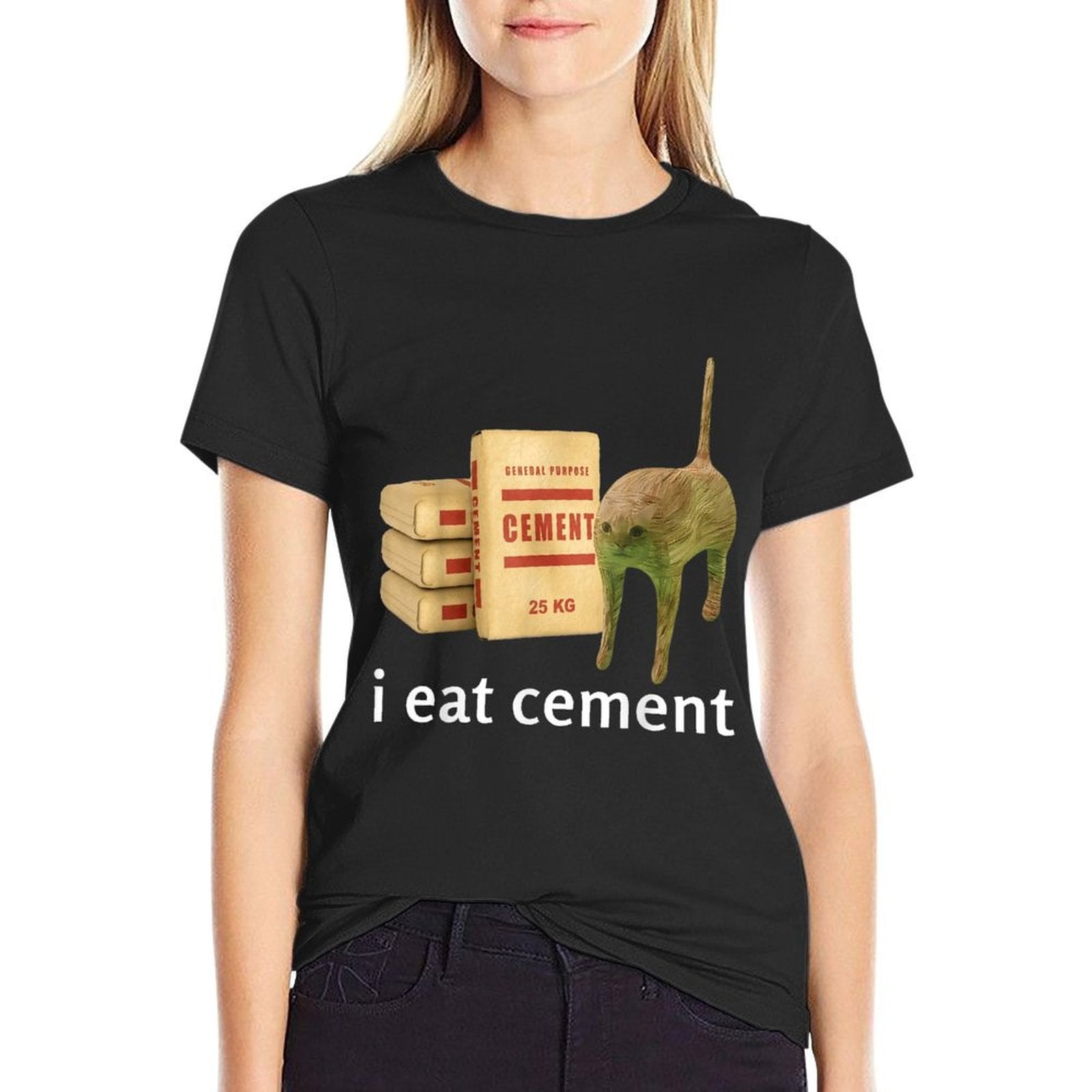 I Eat Cement Cat Kids Funny Dank Cat Meme  Tagless Design T-Shirt
