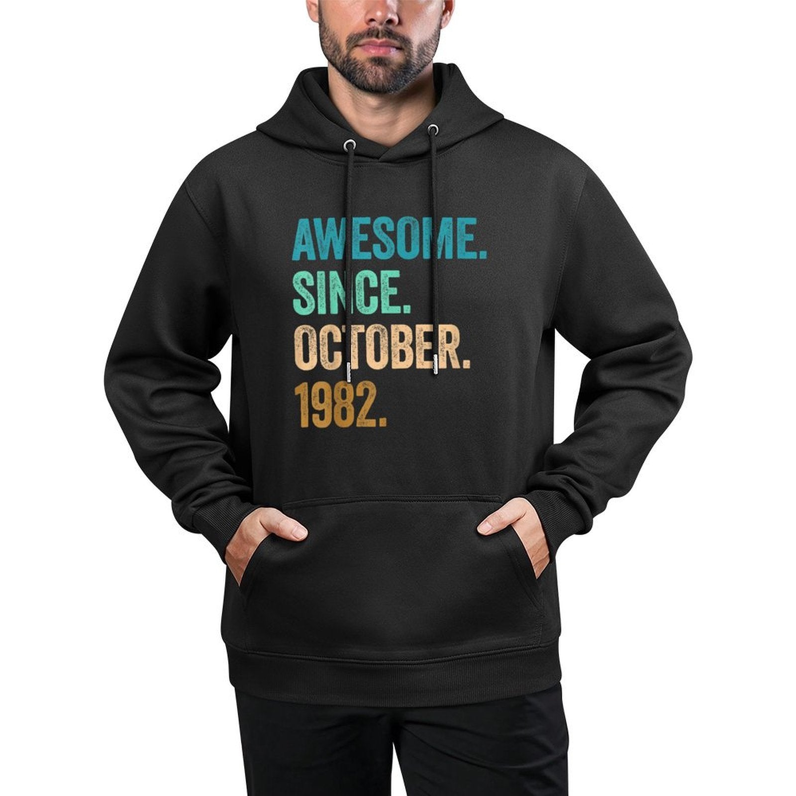 40 Years Old Awesome Since October 1982 40th Birthday Shrink-Resistant Hoodie