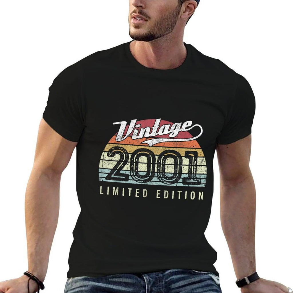 Vintage 2001 Limited Edition 21 Years Old 21st Birthday  Rolled Sleeves T-Shirt