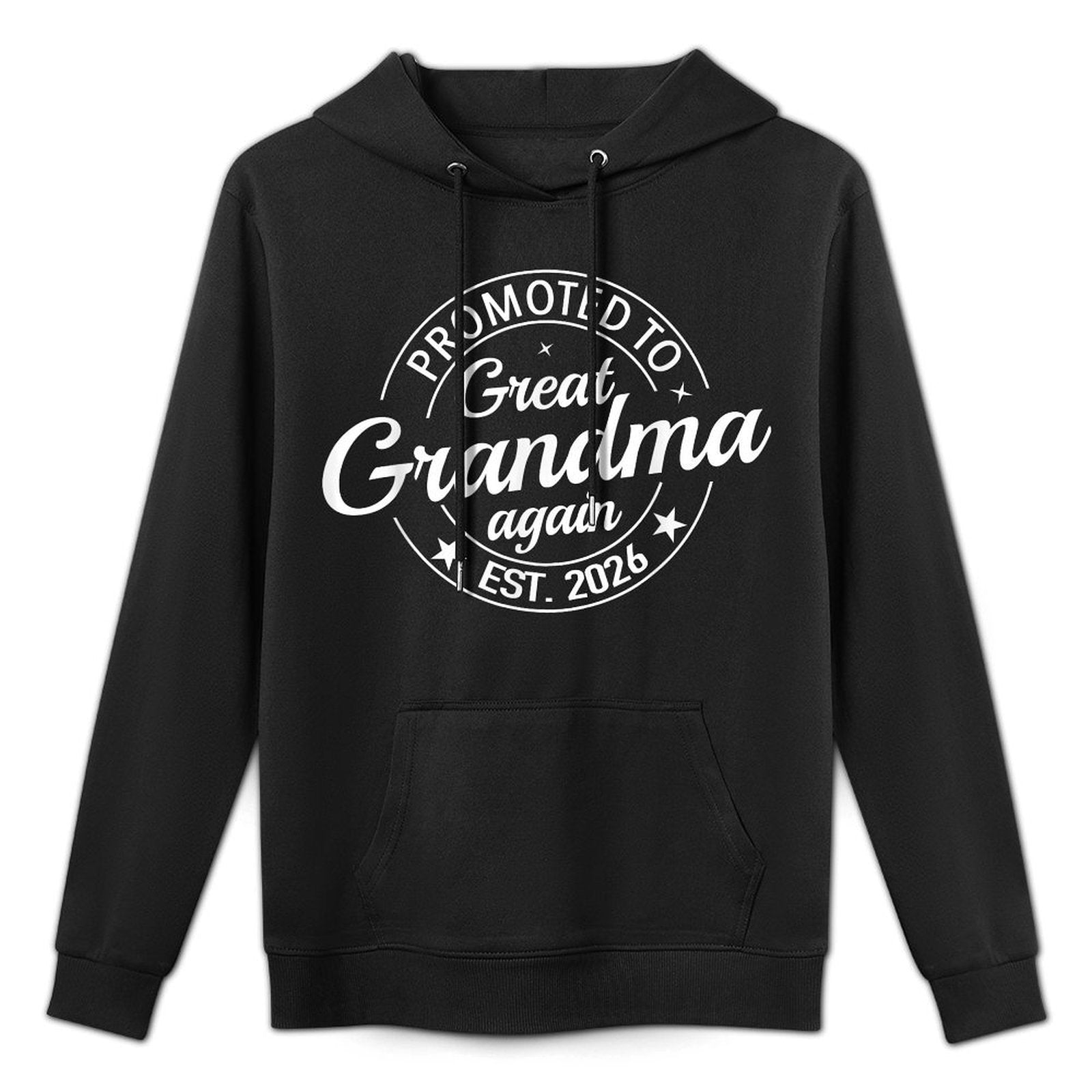 Promoted To Great Grandma Again 2026 Baby Boy Girl Reveal Layering Staple Hoodie