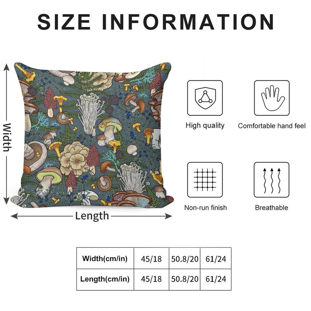 Mushroom Forest Soft Home Decor Throw Pillow