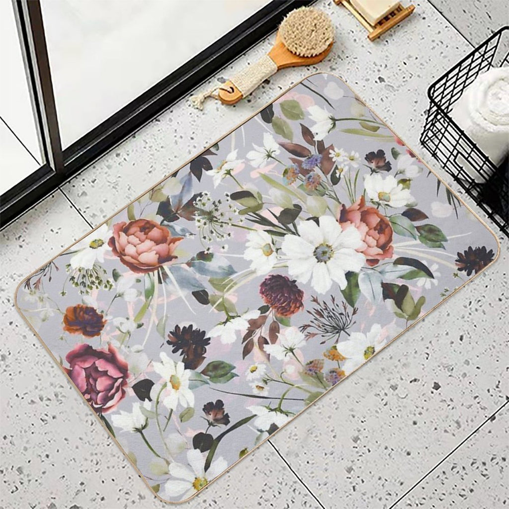 Wild Colorful Garden Bloom  Long-Lasting Bath Mat