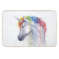 Rainbow Unicorn Watercolor  Rapid-Drying Bath Mat