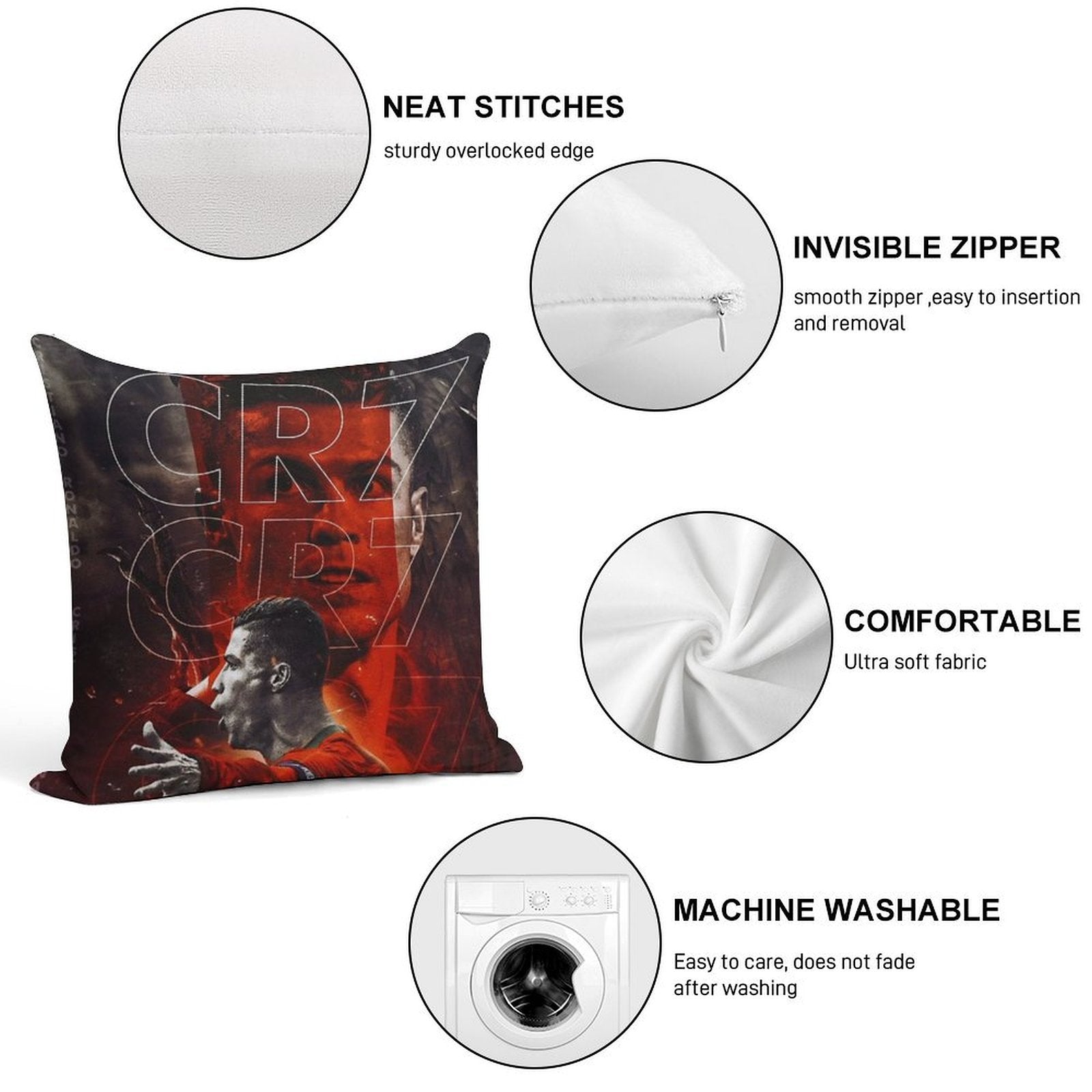 Cristiano Ronaldo Art Soft Gift Ready Throw Pillow