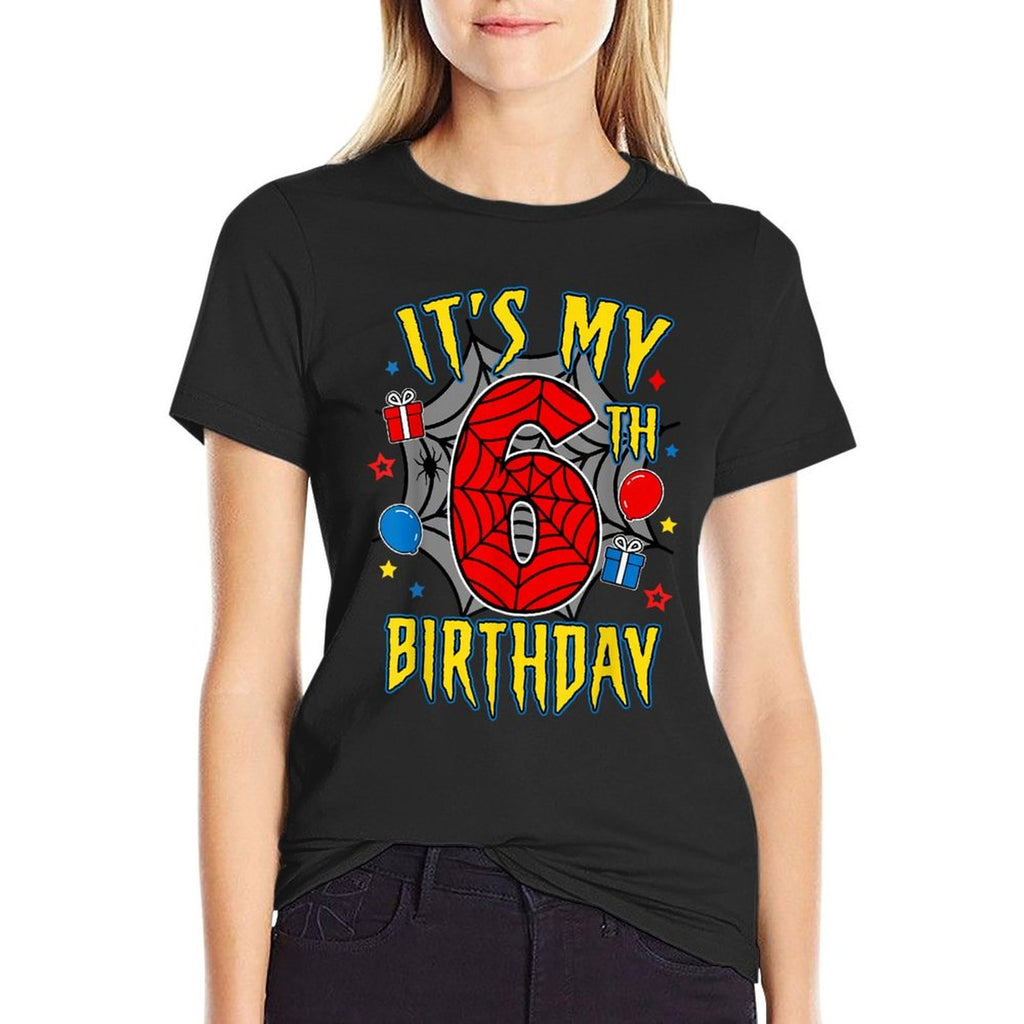 It's My 6th Birthday Spider Theme Party Turning 6yr Boy Kids  Classic T-Shirt