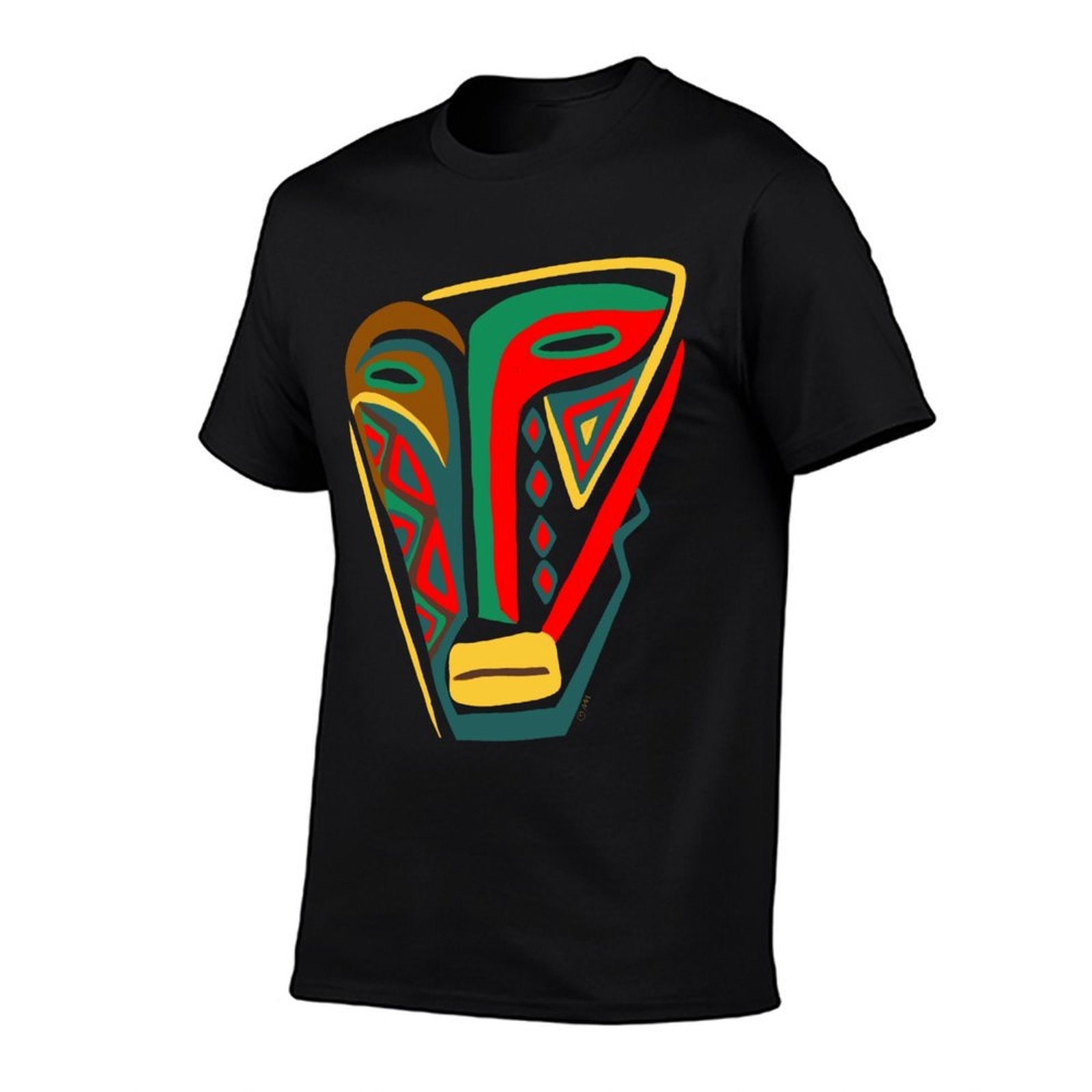 African Mask Outsider Art Abstract Graphic  Eco-friendly Material T-Shirt
