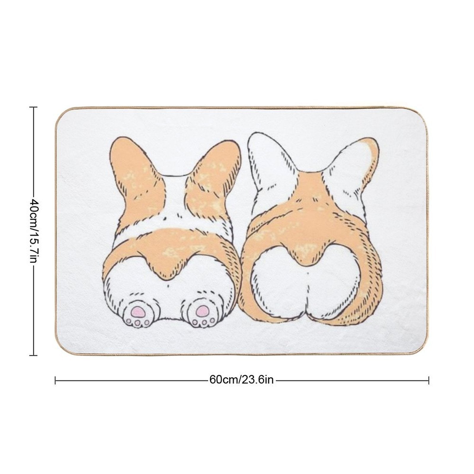Couple of Corgis  Easy To Clean Bath Mat