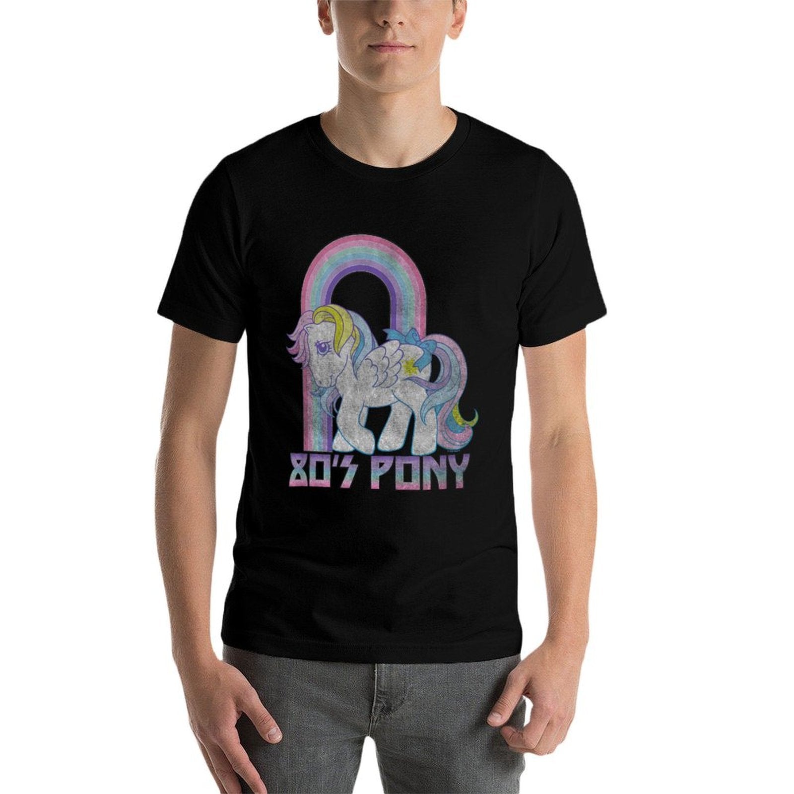 My Little Pony Starshine Retro 80's Pony Rainbow Logo  Summer-ready Fabric T-Shirt