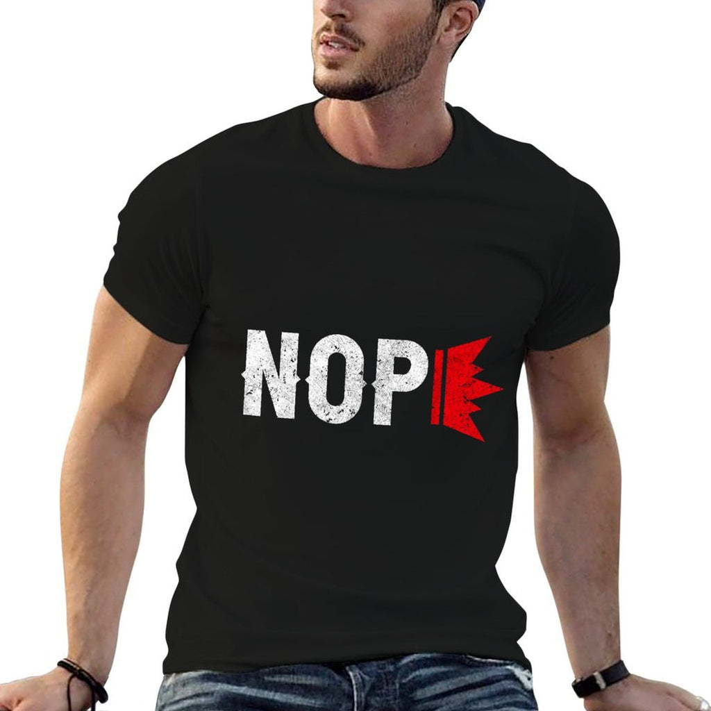 No Kings Nope Protest Sign Horizontal  Rolled Sleeves T-Shirt