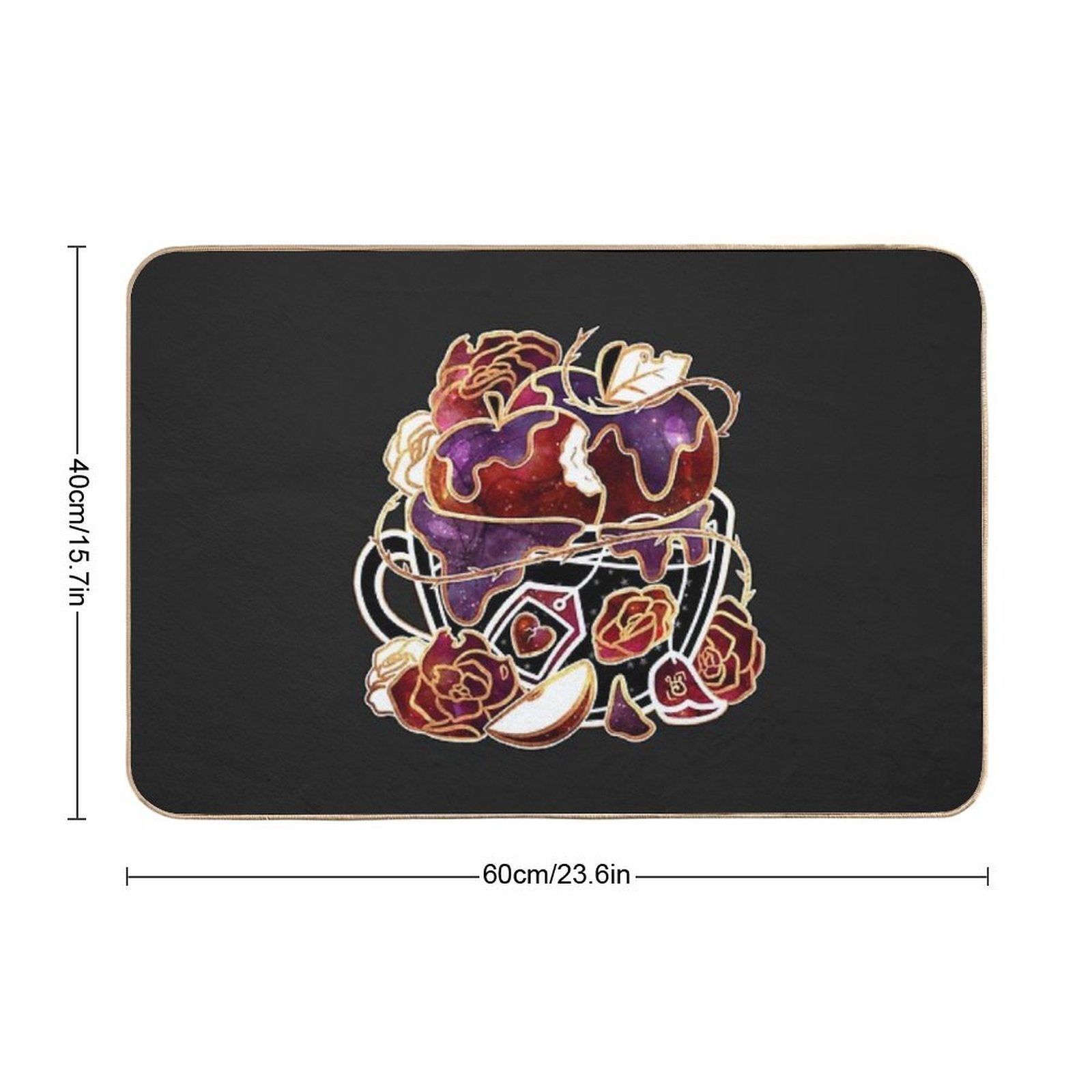 Gilded Poison Apple Teacup  Easy To Clean Bath Mat