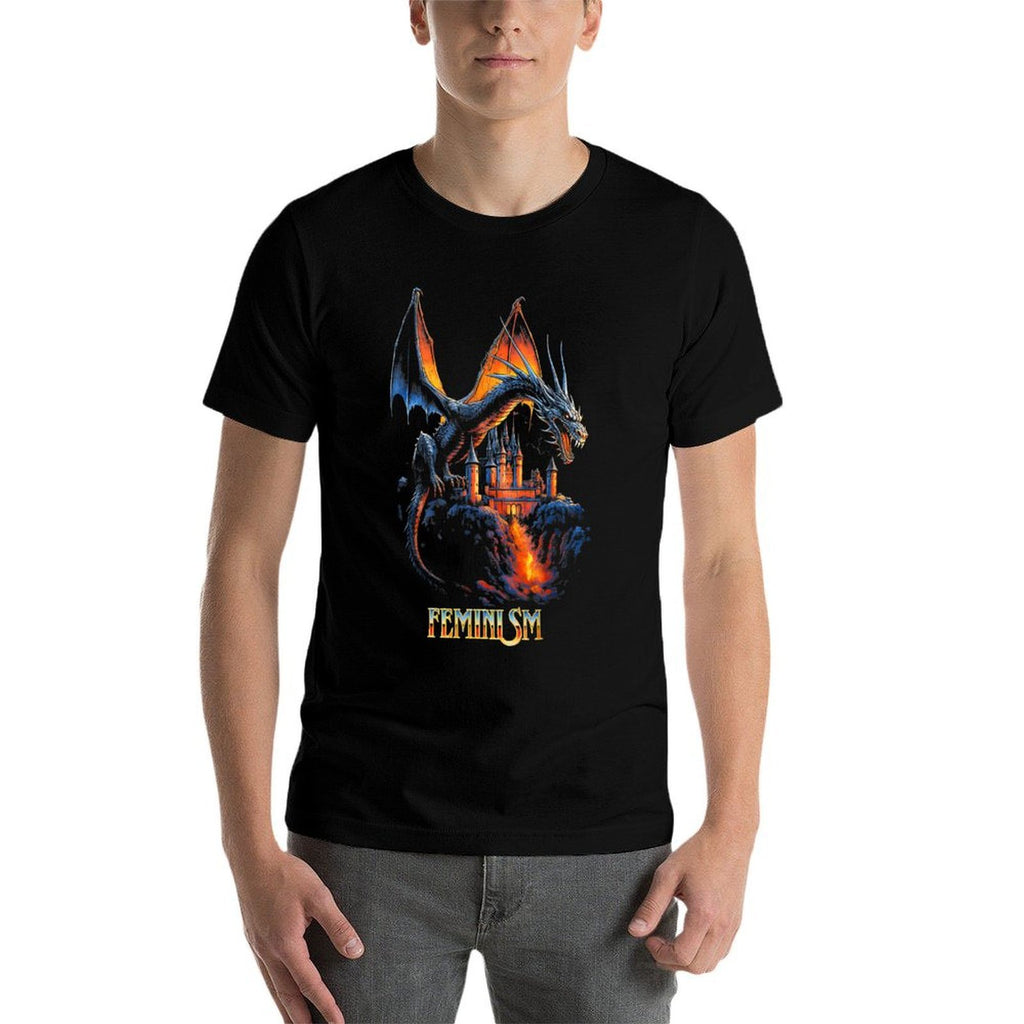 Feminism Dragon  VINTAGE FUNNY Feminism Dragon  Relaxed-fit T-Shirt