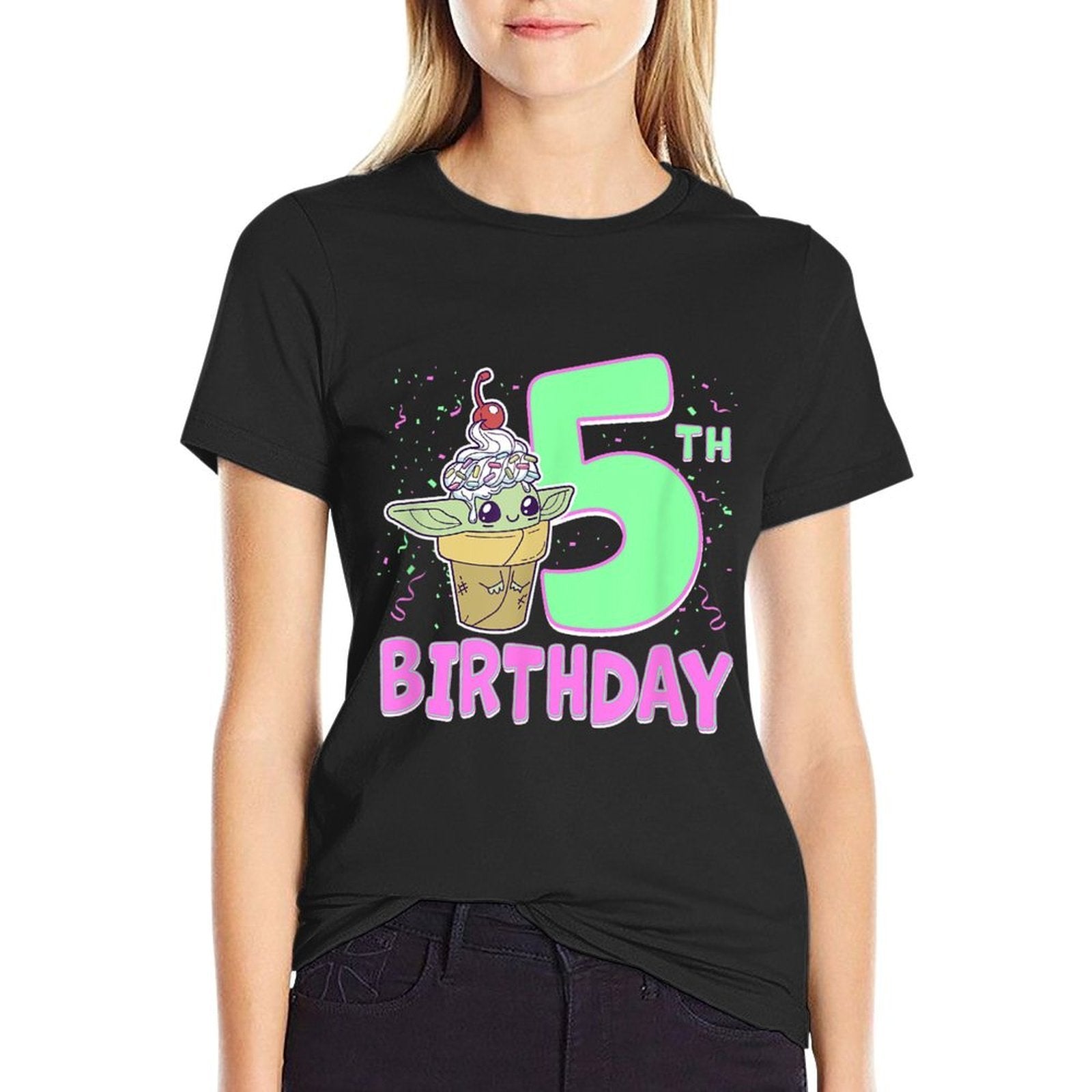 Star Wars The Mandalorian Grogu 5th Birthday Treat  Durable T-Shirt