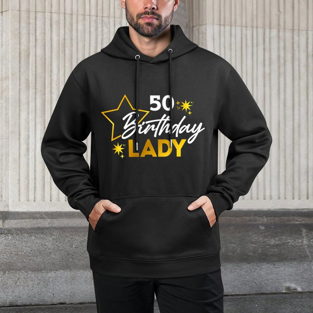 Womens 50th Birthday Lady for Her Fiftieth Bday Woman Shape Retention Hoodie