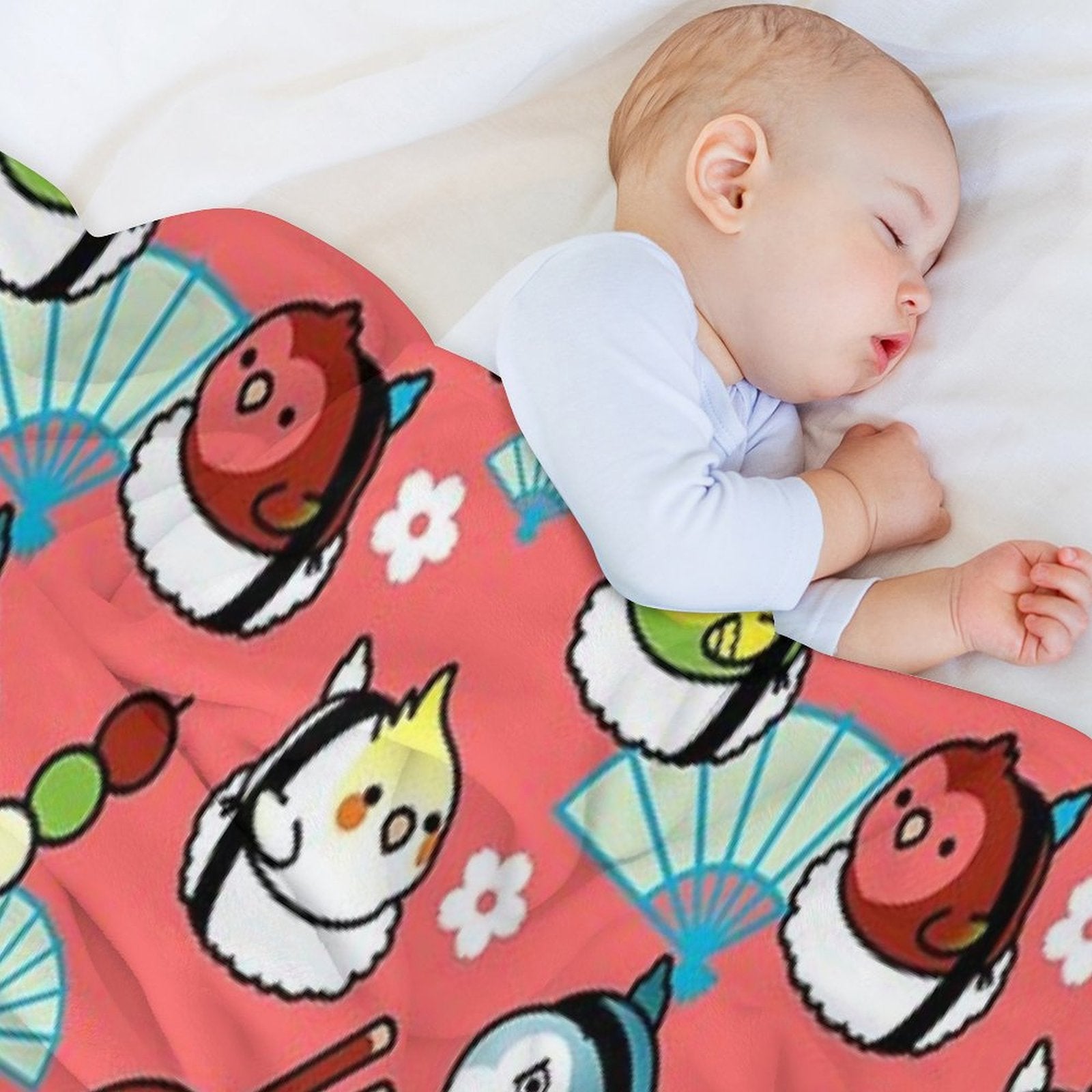 Sushi Time with Cody The Lovebird & Friends Plush Throw Blanket