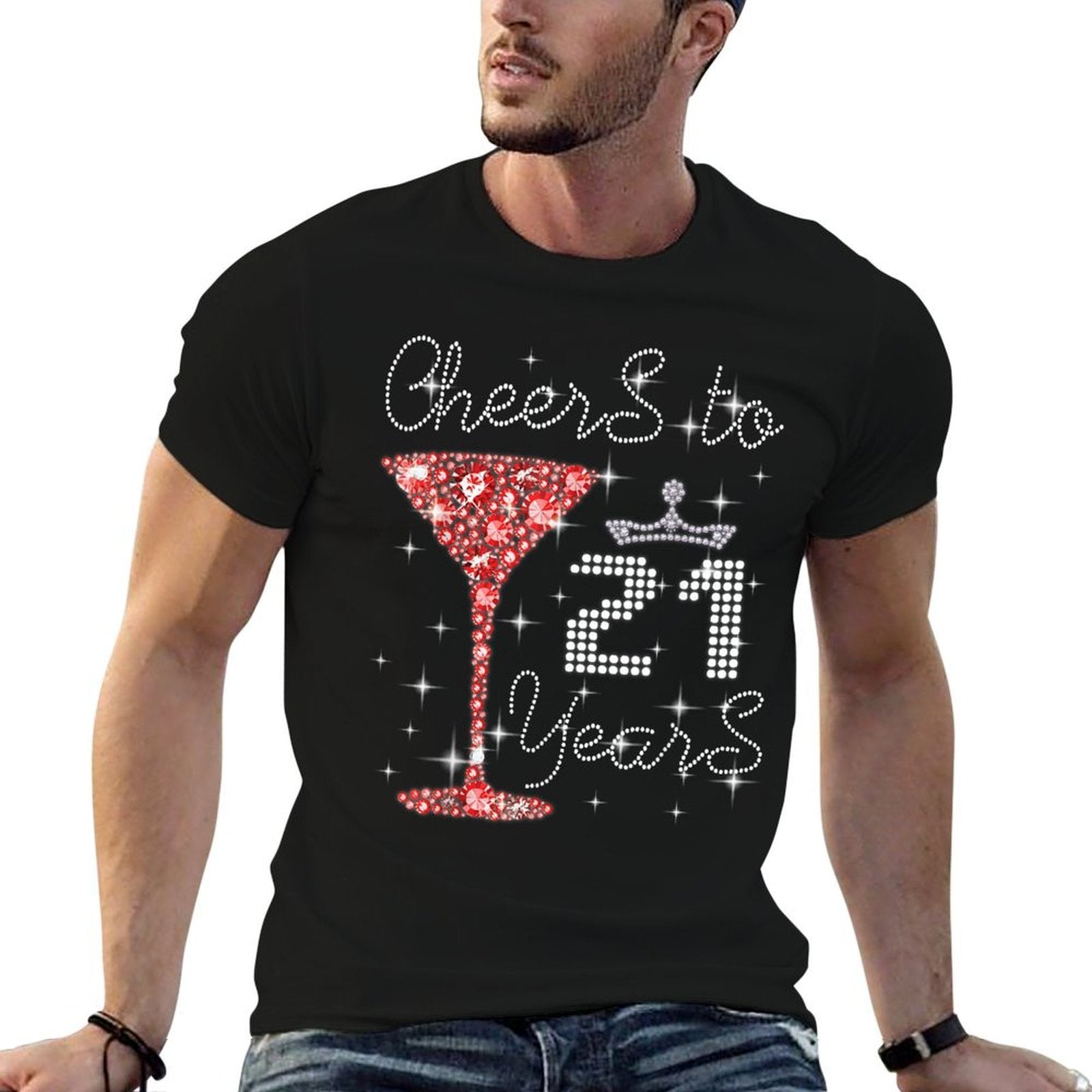 Queen Girl Princess Cheers To 21 Years Old Happy Birthday  Odor-resistant T-Shirt