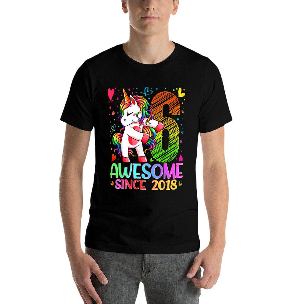 6 Years Old Flossing Unicorn Gifts 6th Birthday Girl Party  Stretchy T-Shirt