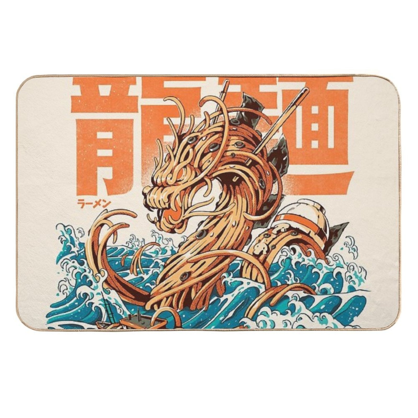 Great Ramen Dragon Off Kanagawa  Non-Slip Bath Mat