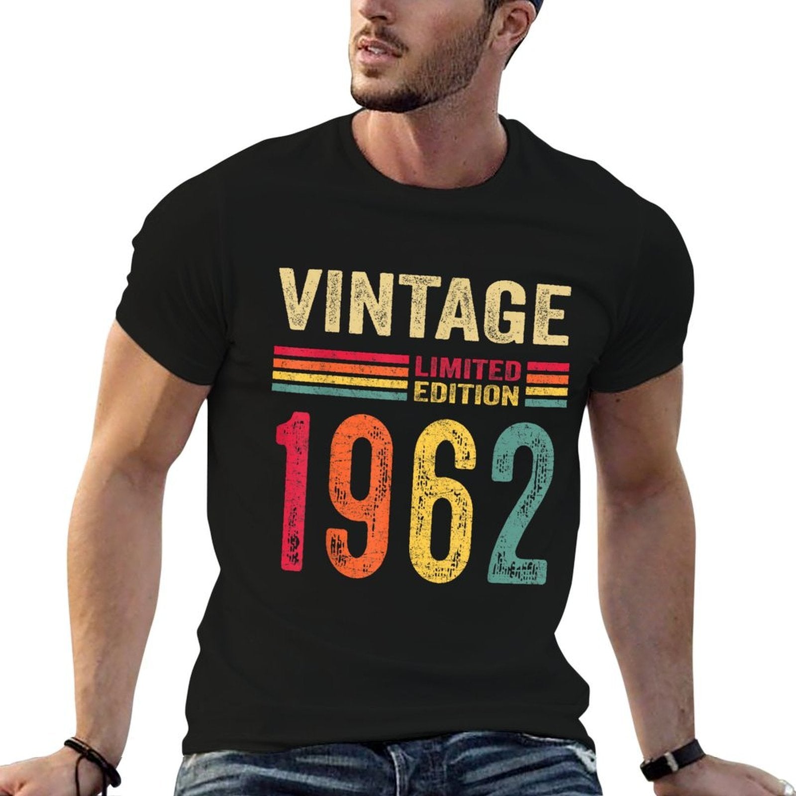 60 Year Old Gifts Vintage 1962 Limited Edition 60th Birthday  Oversized Silhouette T-Shirt