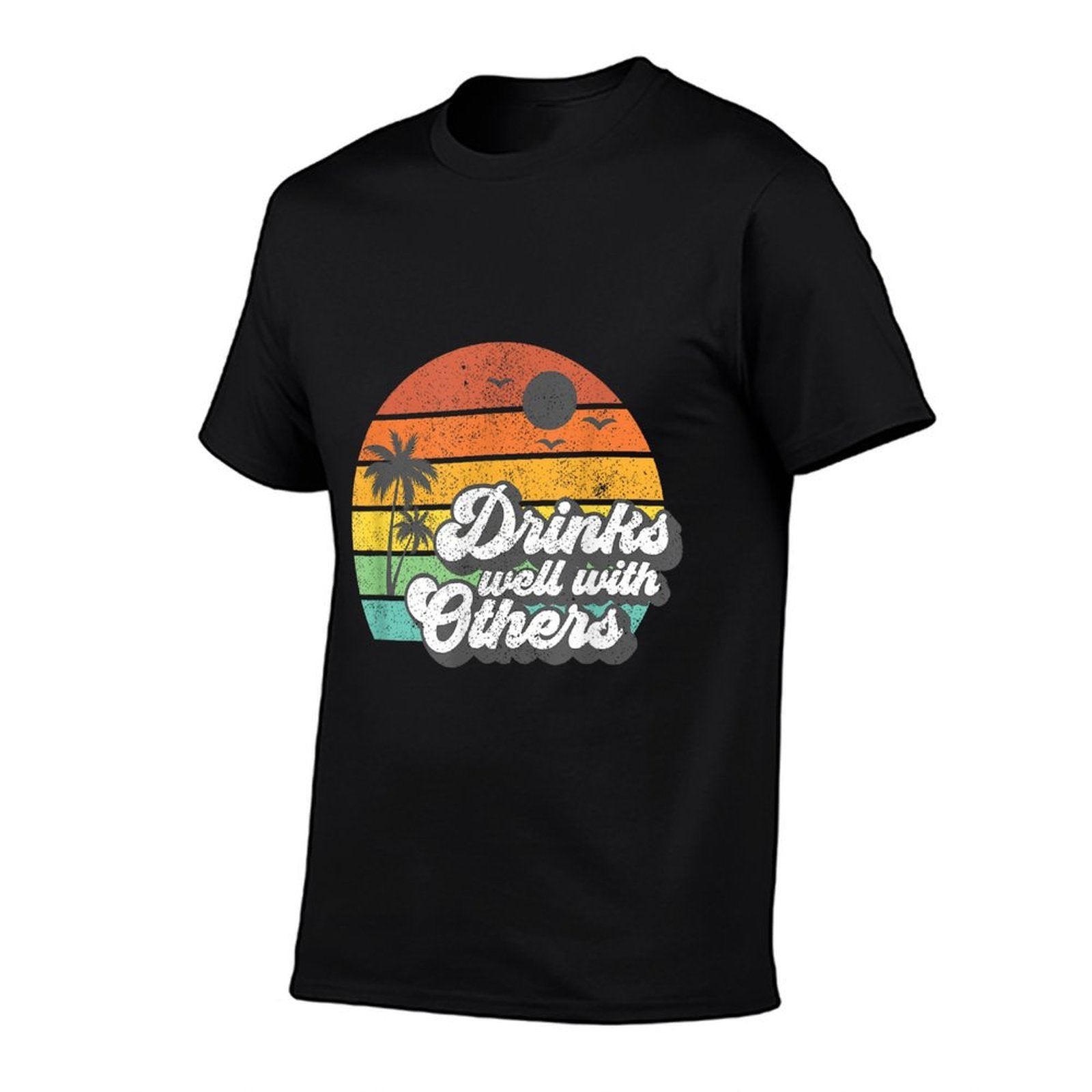 Drinks Well With Others Funny Retro Beach Summer Women Gift  Soft T-Shirt