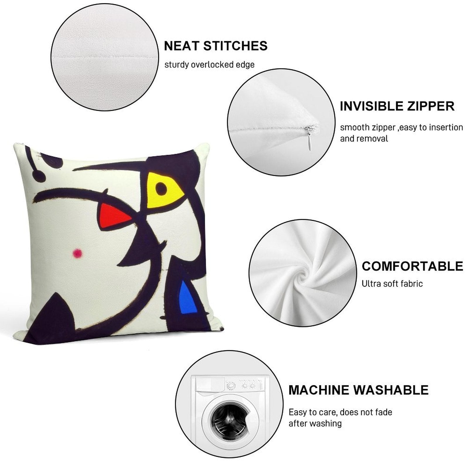 Joan Miro Soft Gift Ready Throw Pillow