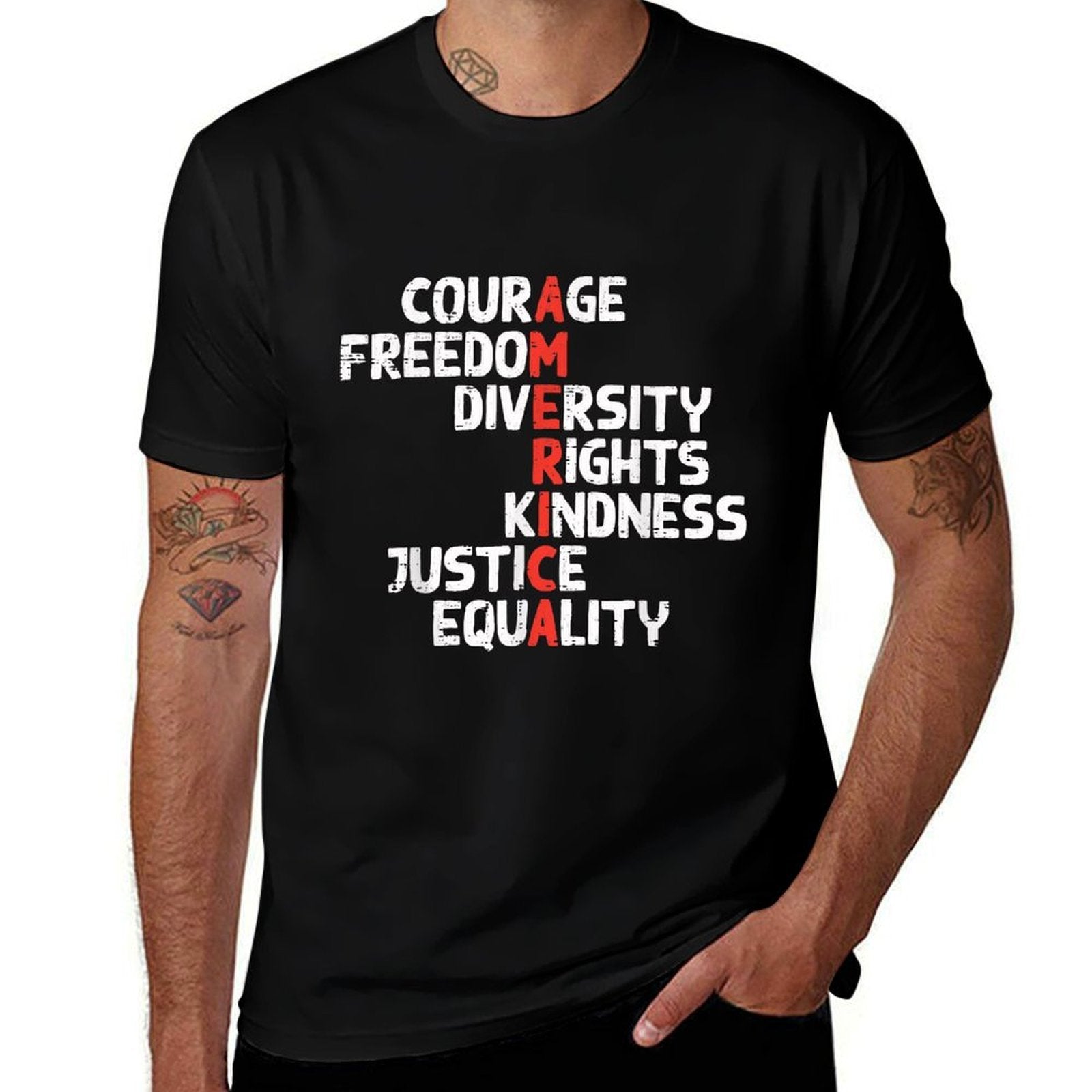Protest America Courage Freedom Rights Resist Men Women Kids Comfortable T-Shirt