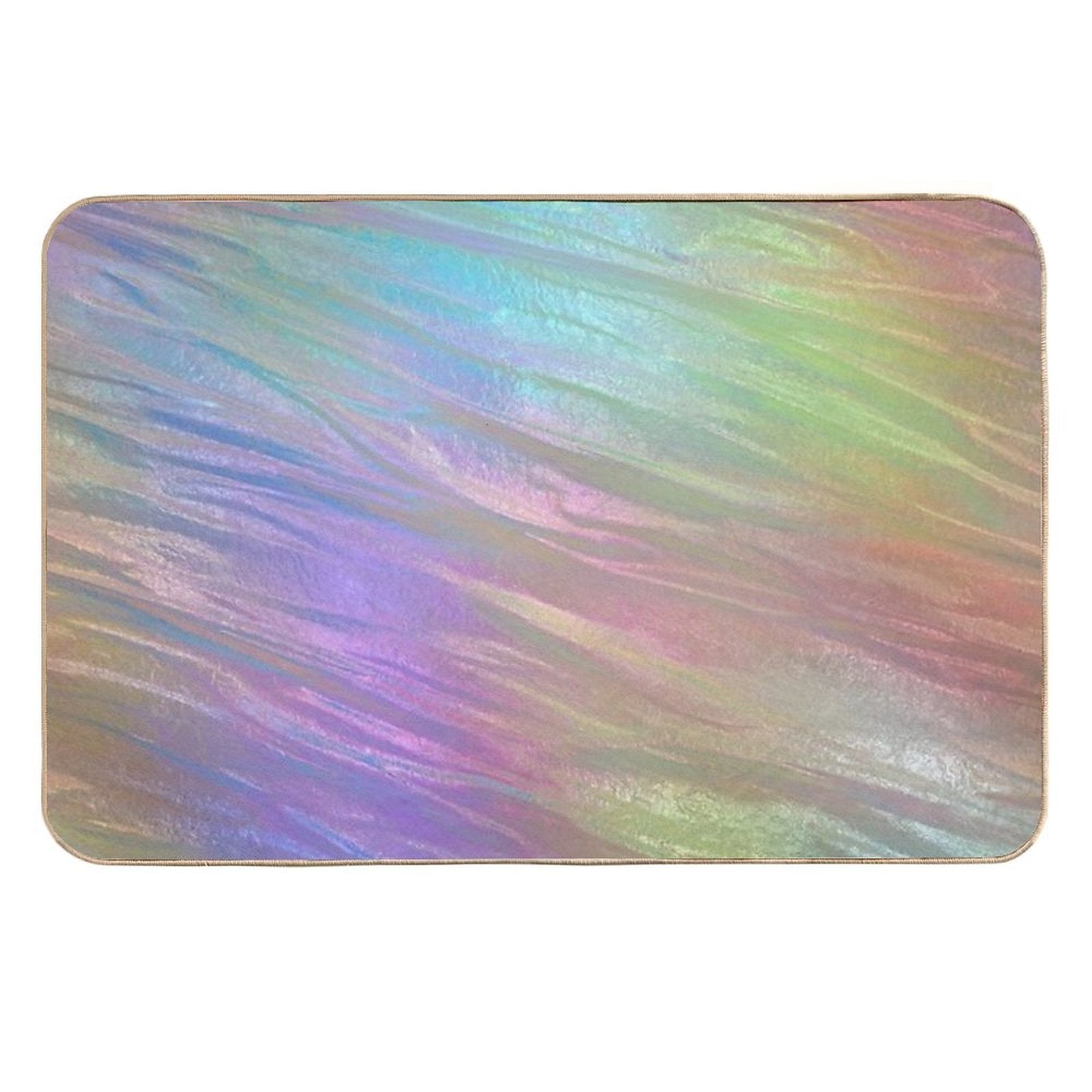 Holographic Neon Crystal Sheet  Rapid-Drying Bath Mat