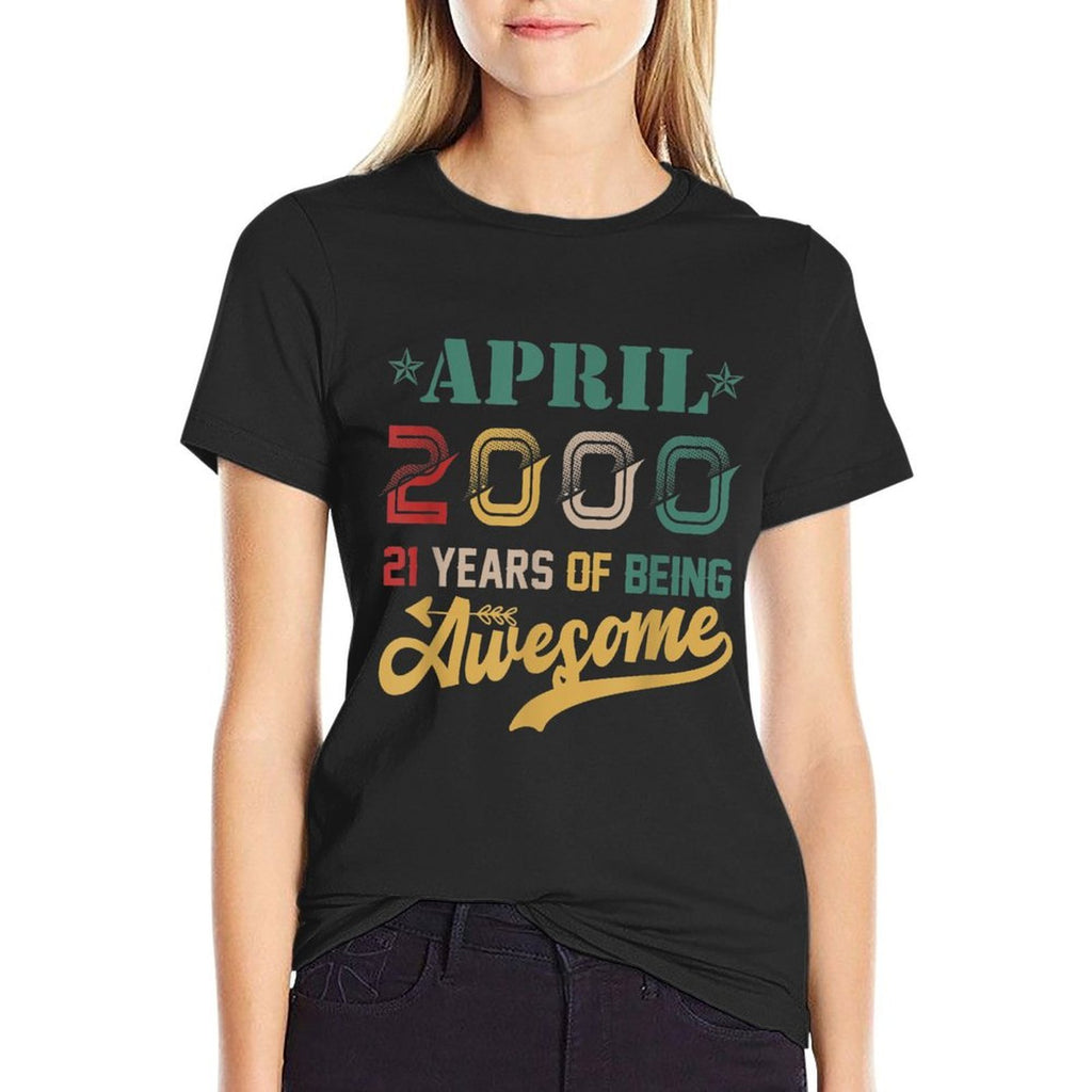 Vintage April 2000 Awesome 21 Years Old 21st Birthday  Slim-fit Cut T-Shirt
