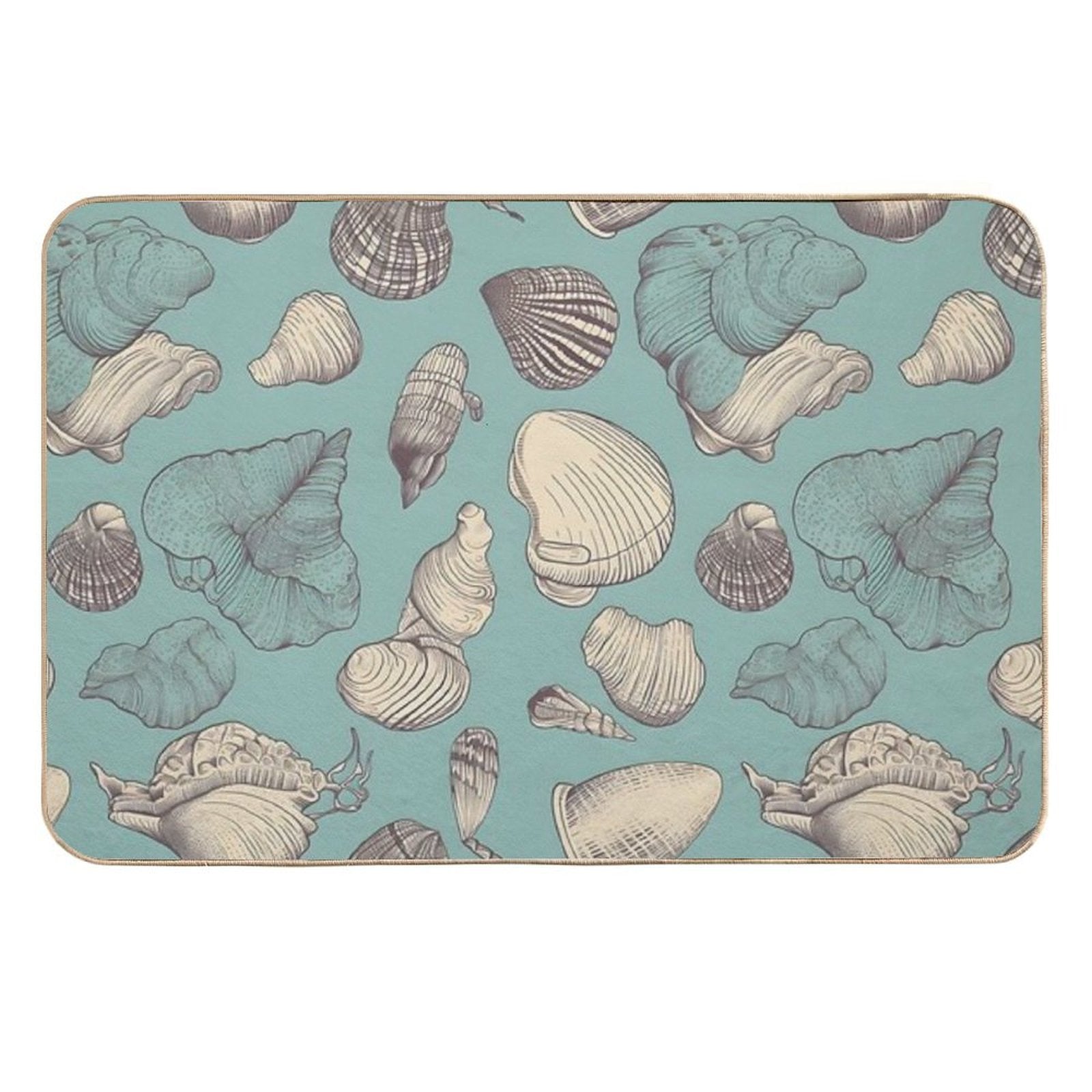 Shells Design  Fade-Resistant Bath Mat