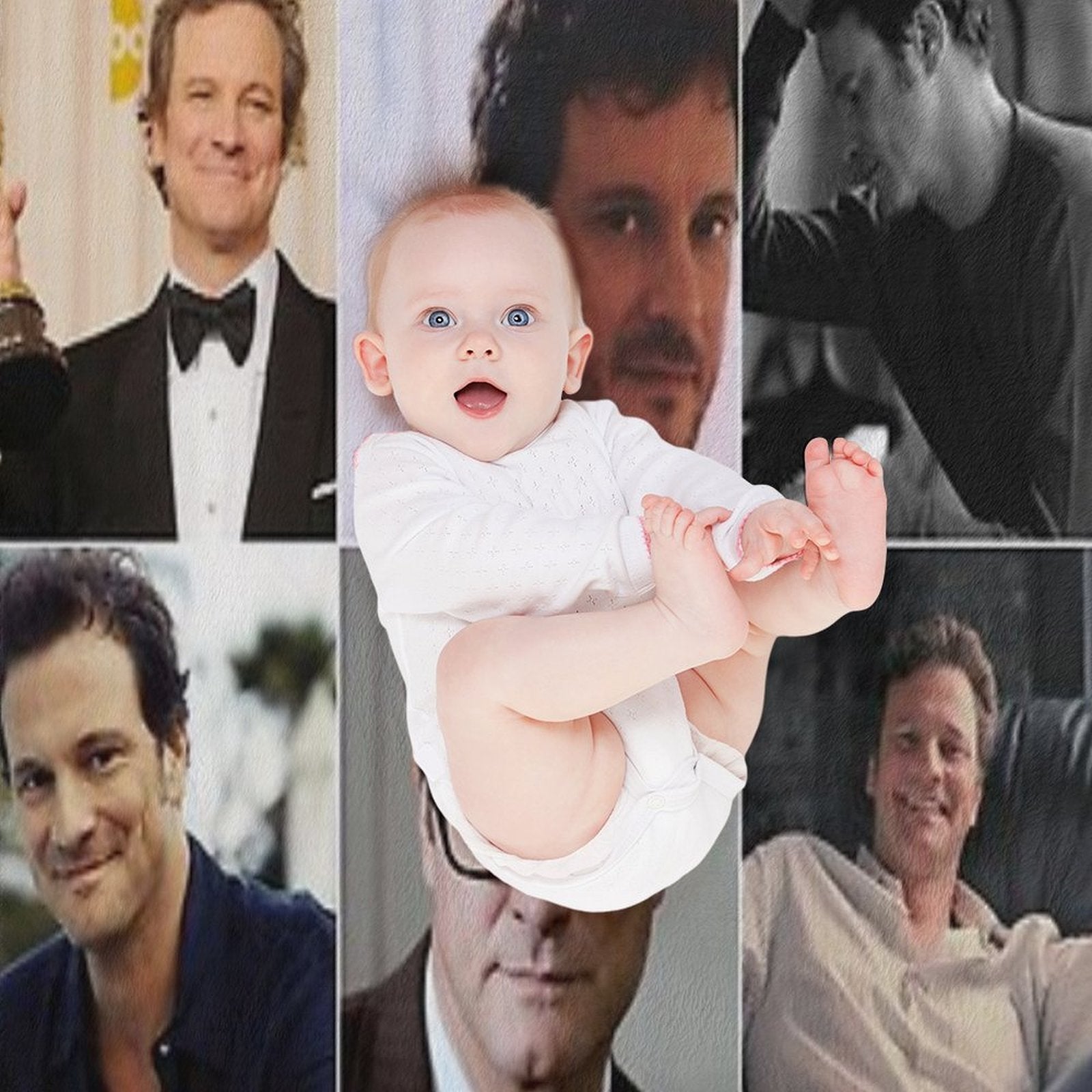 Colin Firth Photo Collage Compact Throw Blanket