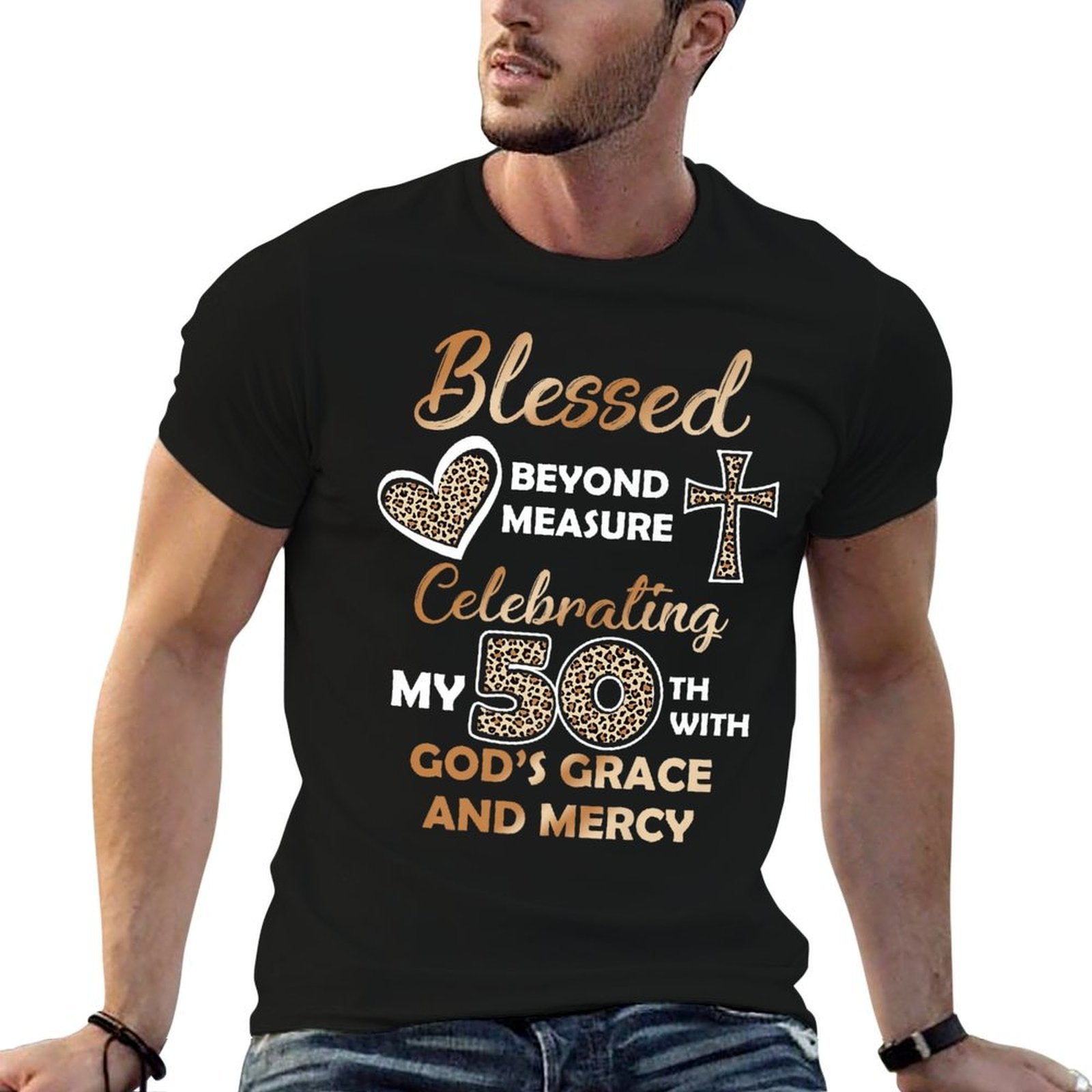 Blessed Birthday 50th Birthday Grandma 50th Birthday Women Premium  Polyester Blend T-Shirt