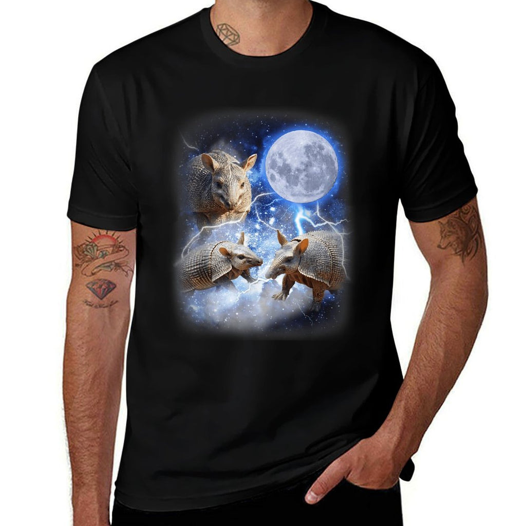 Three Armadillo Moon - 3 Cute Armadillos Magical Animal Meme  Graphic-printed T-Shirt