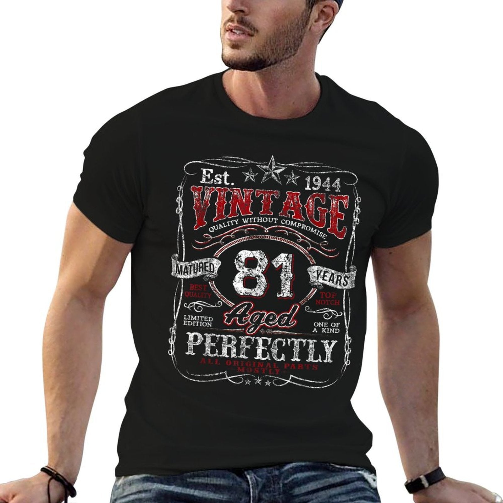 Vintage 1944 Limited Edition 81 Year Old 81st Birthday  Easy-care T-Shirt