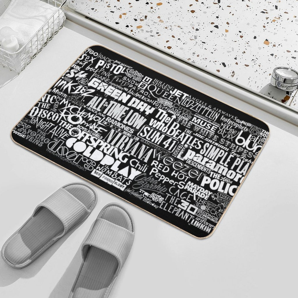 Band Name Collage  Toxin-Free Bath Mat