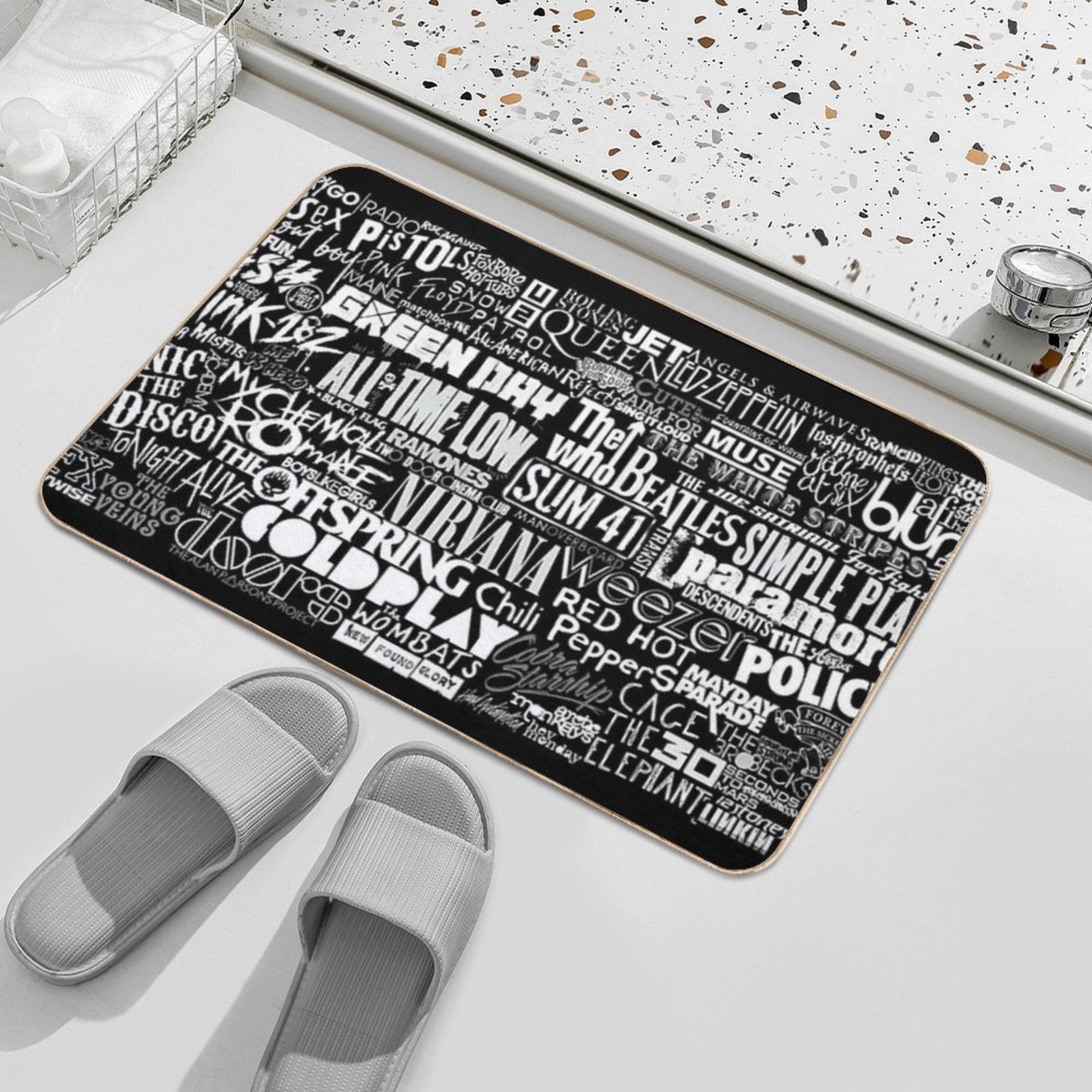 Band Name Collage  Toxin-Free Bath Mat