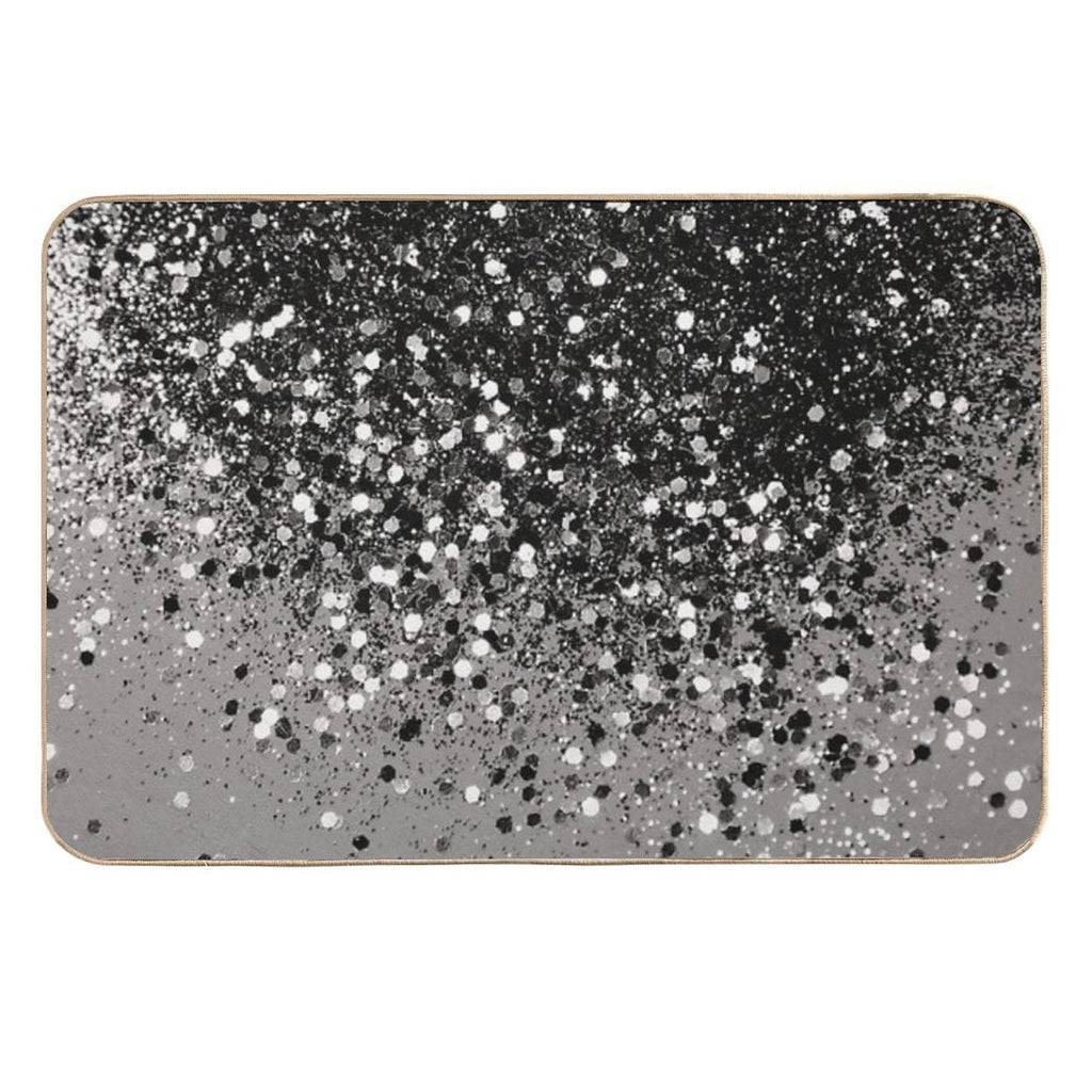 Silver Gray Glam #1 #decor #art (Photo of Glitter Only - Not Reflective)  Fade-Resistant Bath Mat