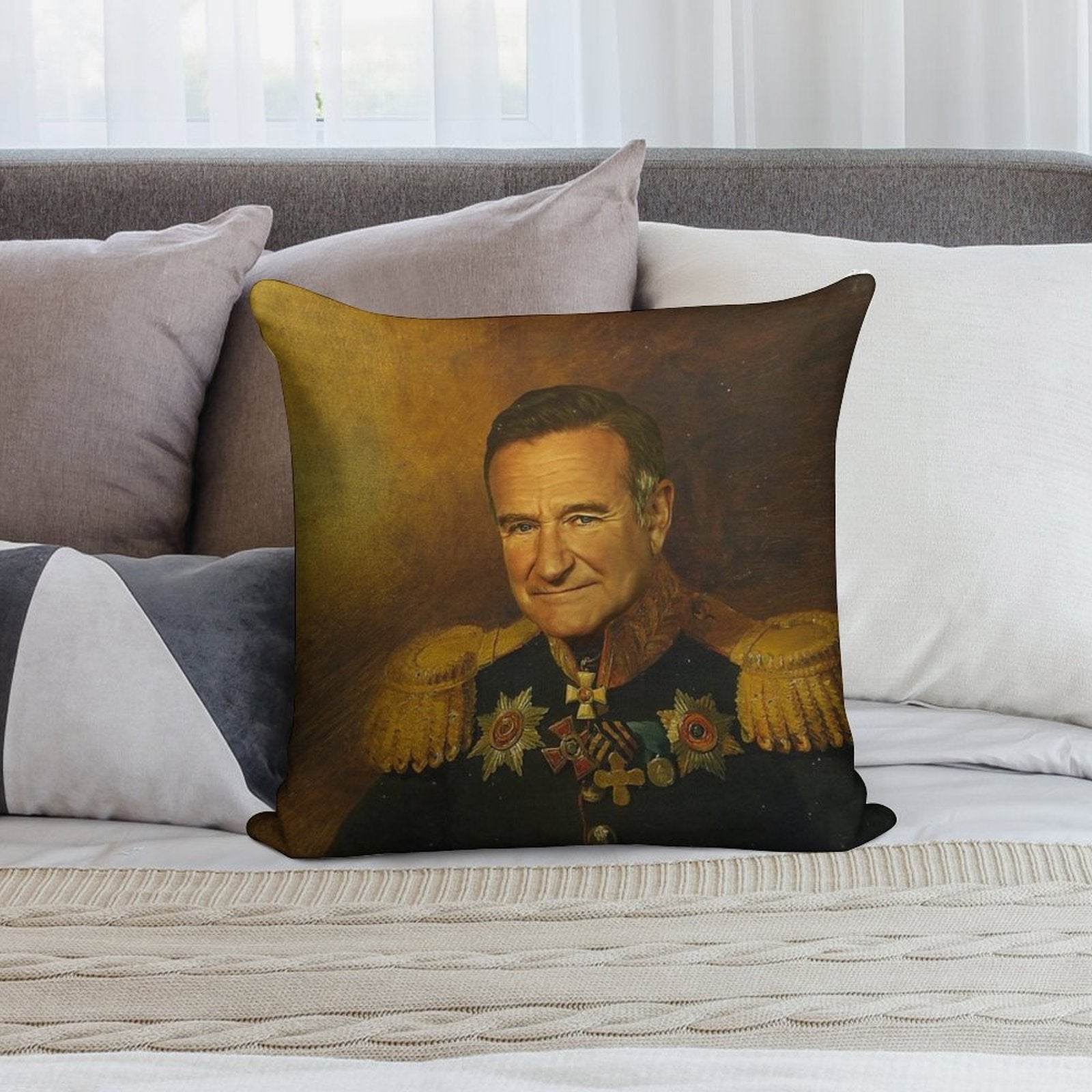 Robin Williams - Replaceface Soft Warmth Comfort Throw Pillow